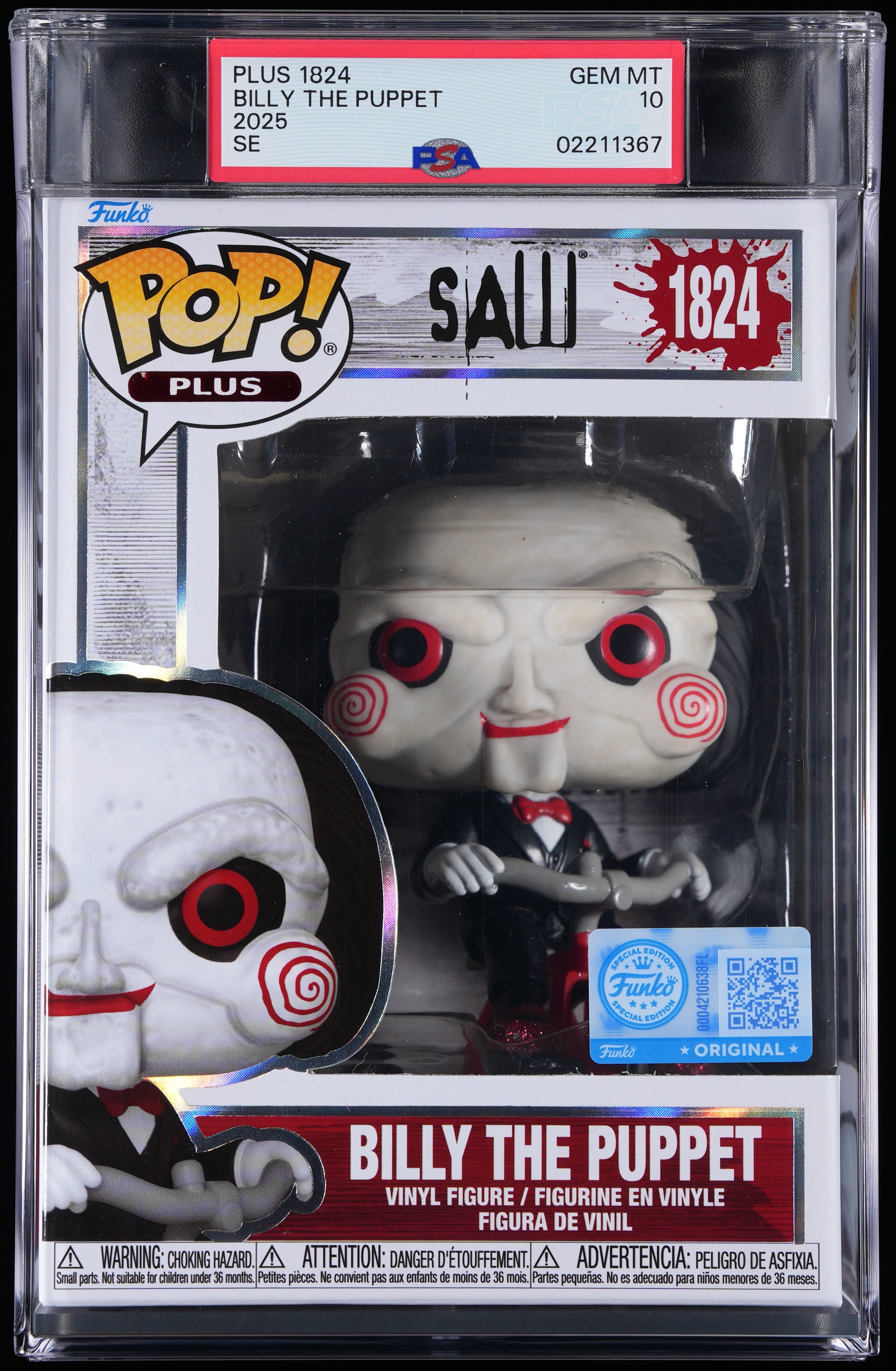 Funko Pop! PSA Graded Saw: Billy The Puppet PSA Graded 10 GEM MINT Vinyl Figure #1824 Cert #02211367