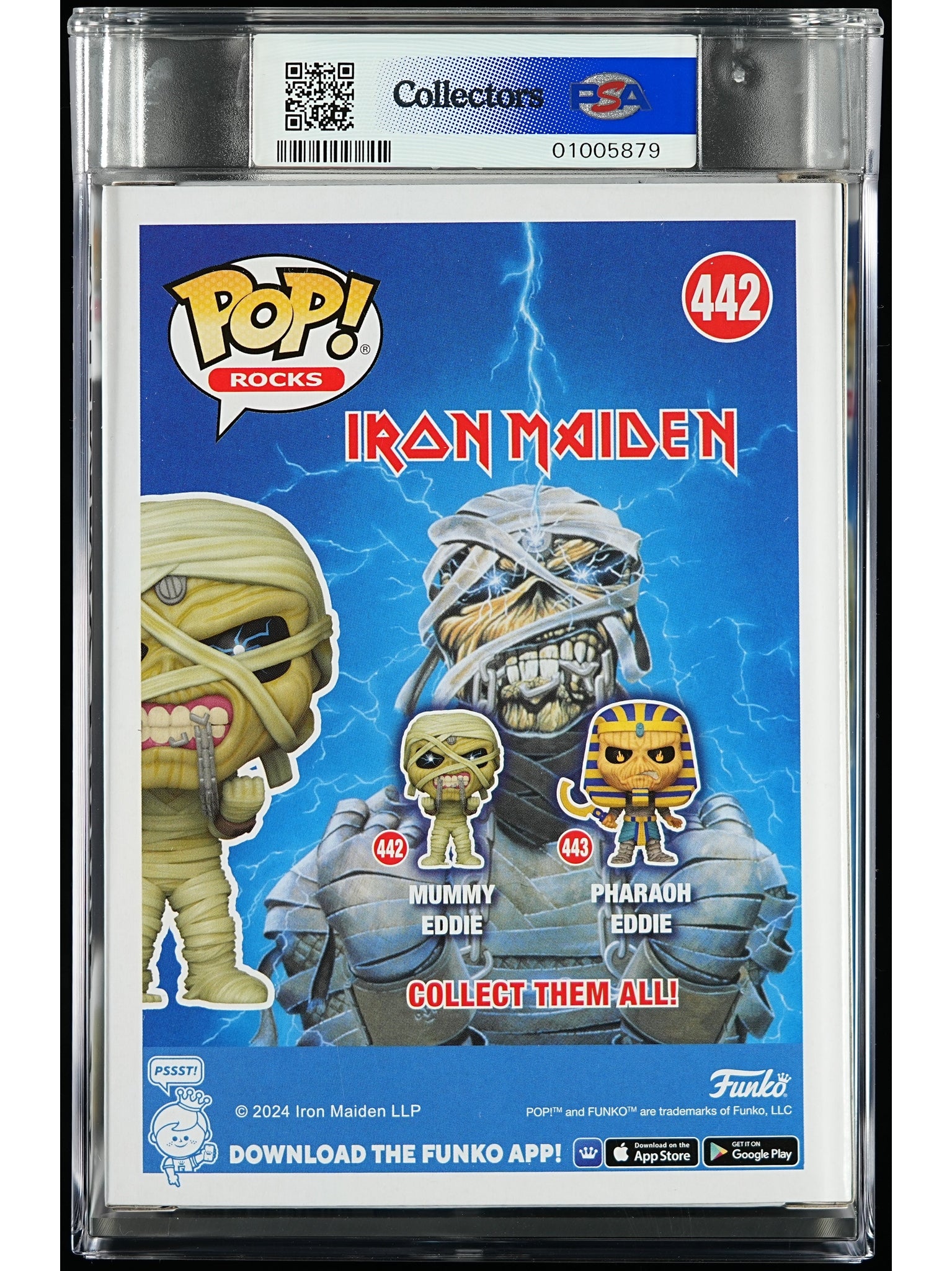 Funko Pop! Iron Maiden: Mummy Eddie PSA Graded Vinyl Figure #442 Cert #01005879