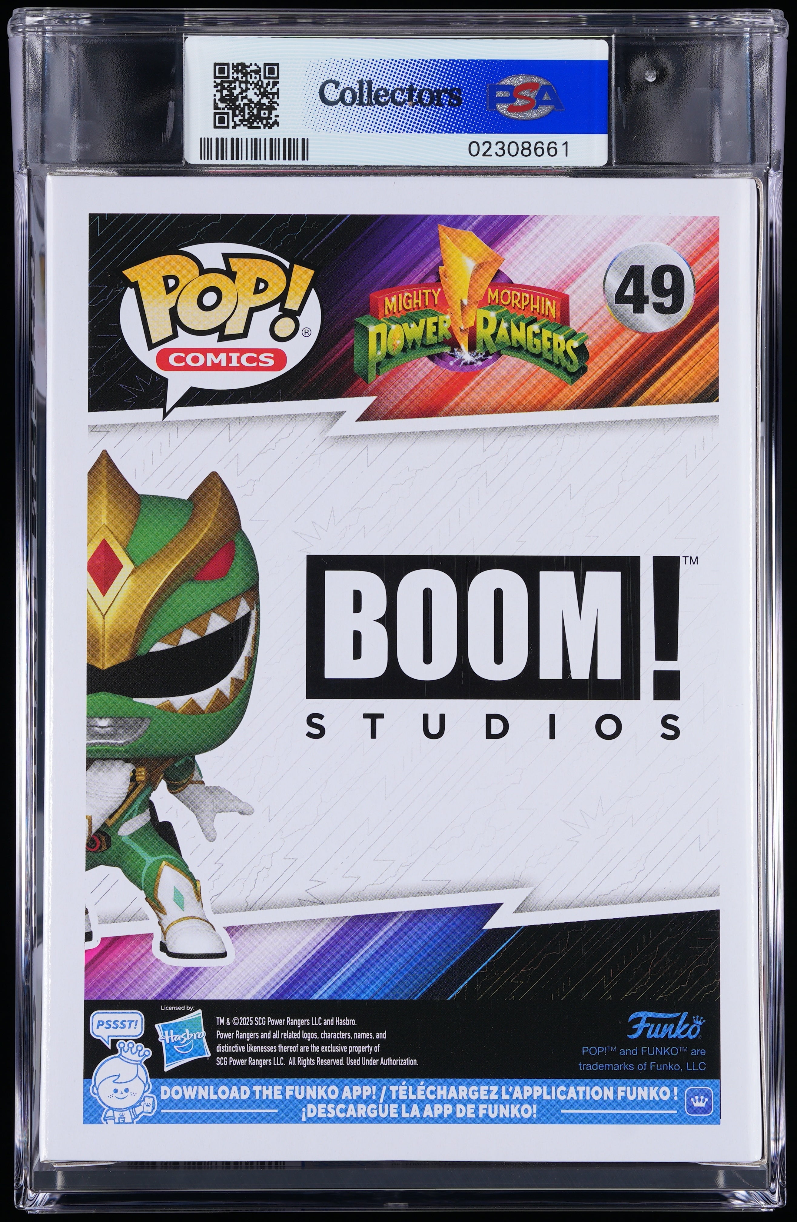 Funko Pop! PSA Graded Mighty Morphin Power Rangers: Green Ranger (EE) PSA Graded 9 MINT Vinyl Figure #49 Cert #02308661