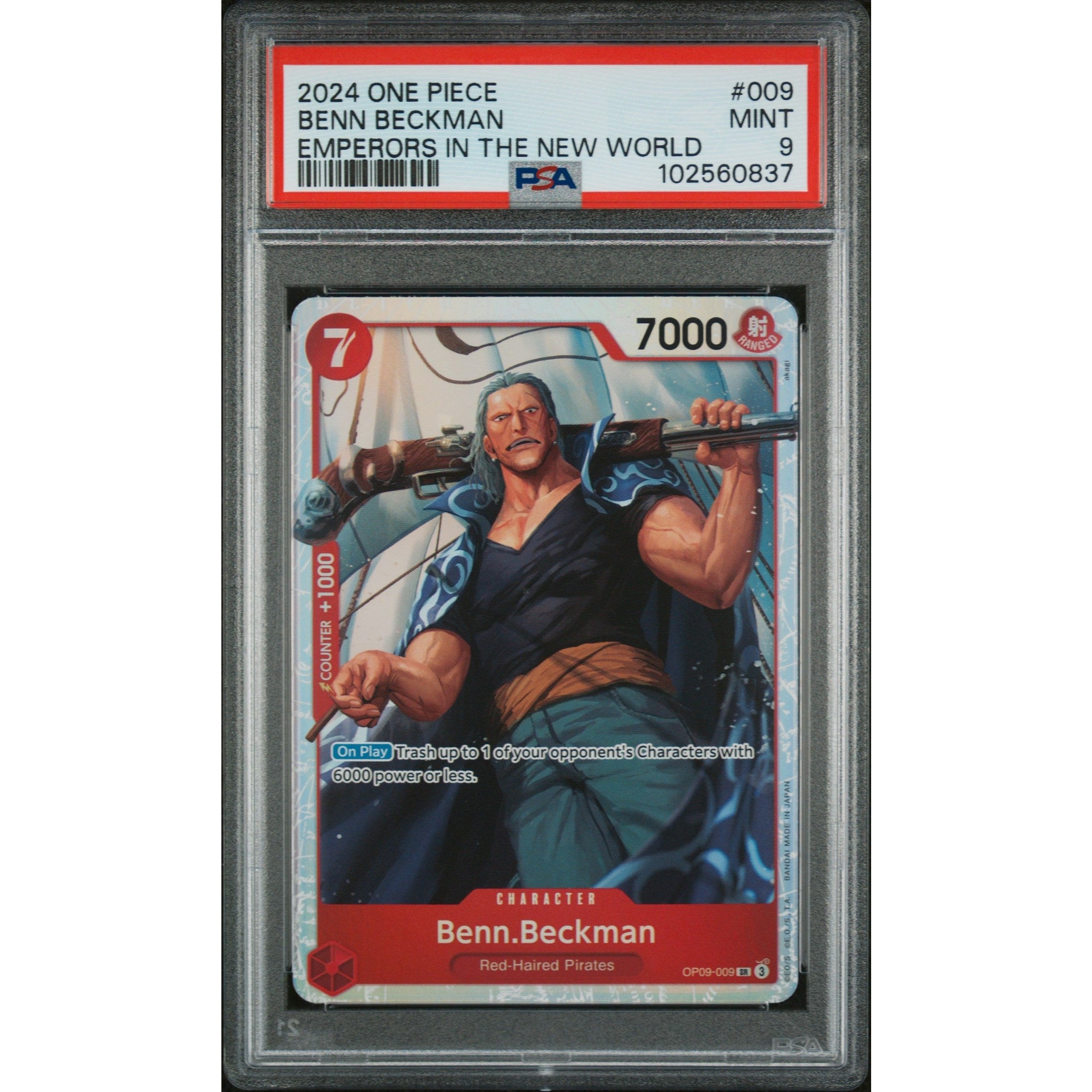 One Piece: TCG Cards One Piece Op09-Emperors In The New World 009 Benn Beckman Card Psa 9 MintCert #102560837