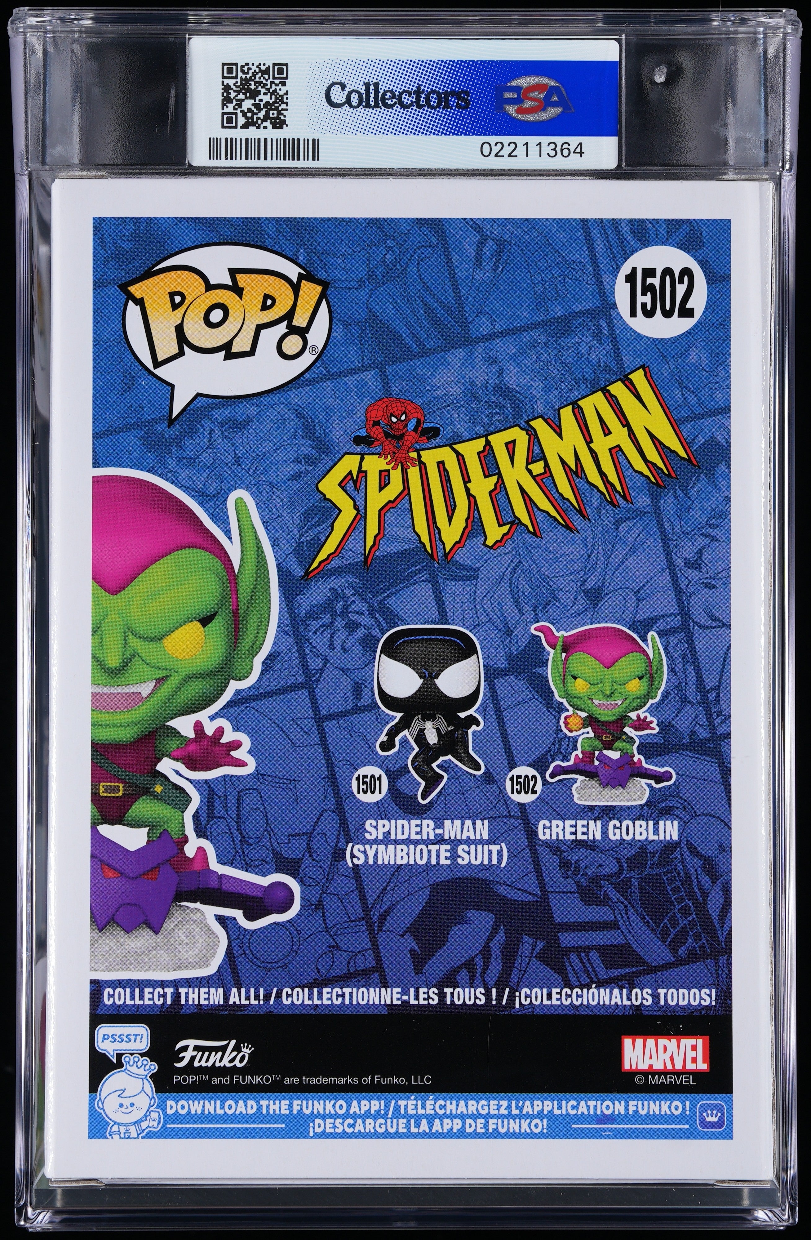 Funko Pop! PSA Graded Marvel Spider-Man: Green Goblin PSA Graded 10 GEM MINT Vinyl Figure #1502 Cert #02211364