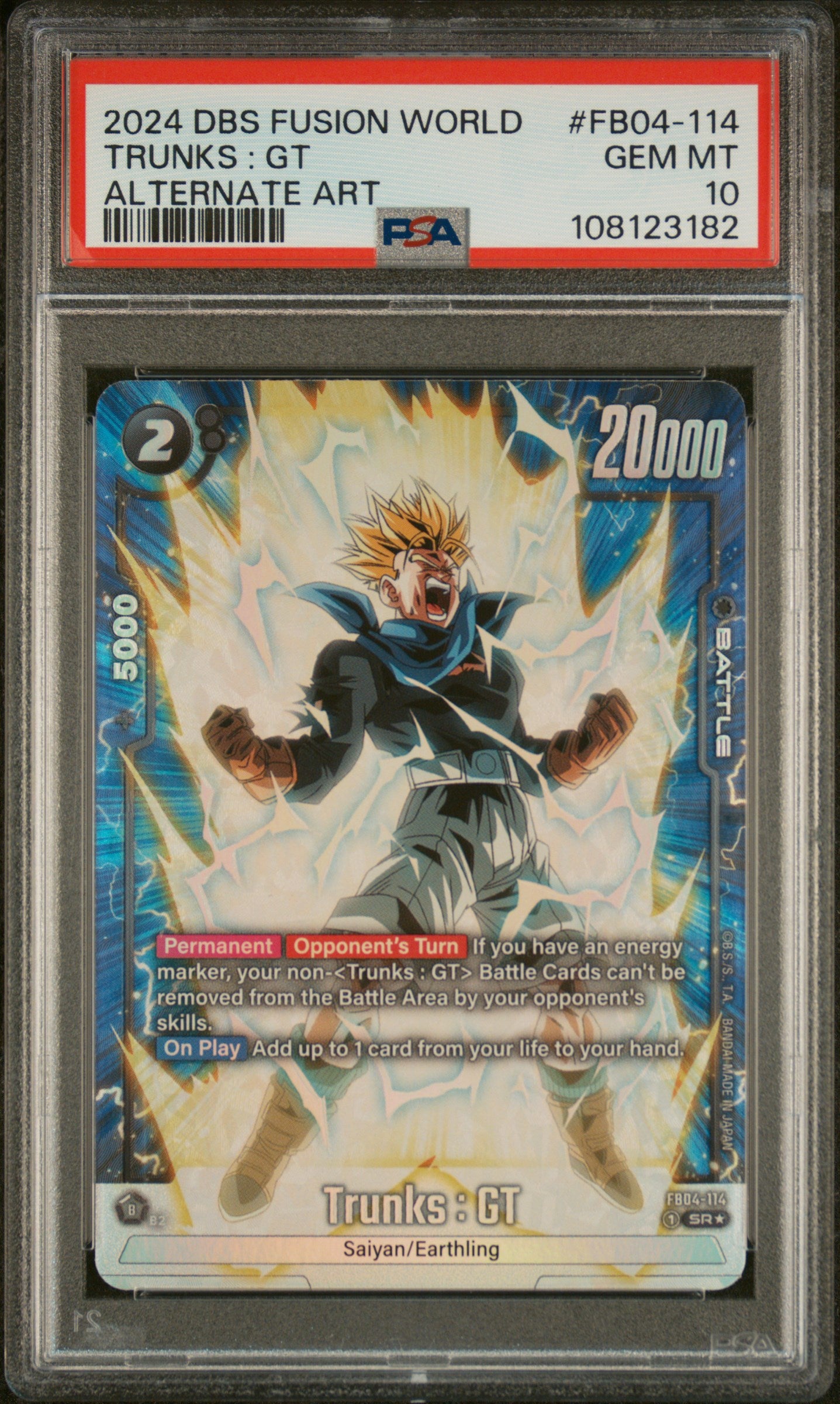 Dragon Ball Super TCG: Fusion World Ultra Limit Fb04-114 Trunks : GT Alternate Art PSA 10 GEM MINT Dragon Ball Super TCG: Fusion World Ultra Limit Fb04-114 Trunks : GT Alternate Art PSA 10 GEM MINT