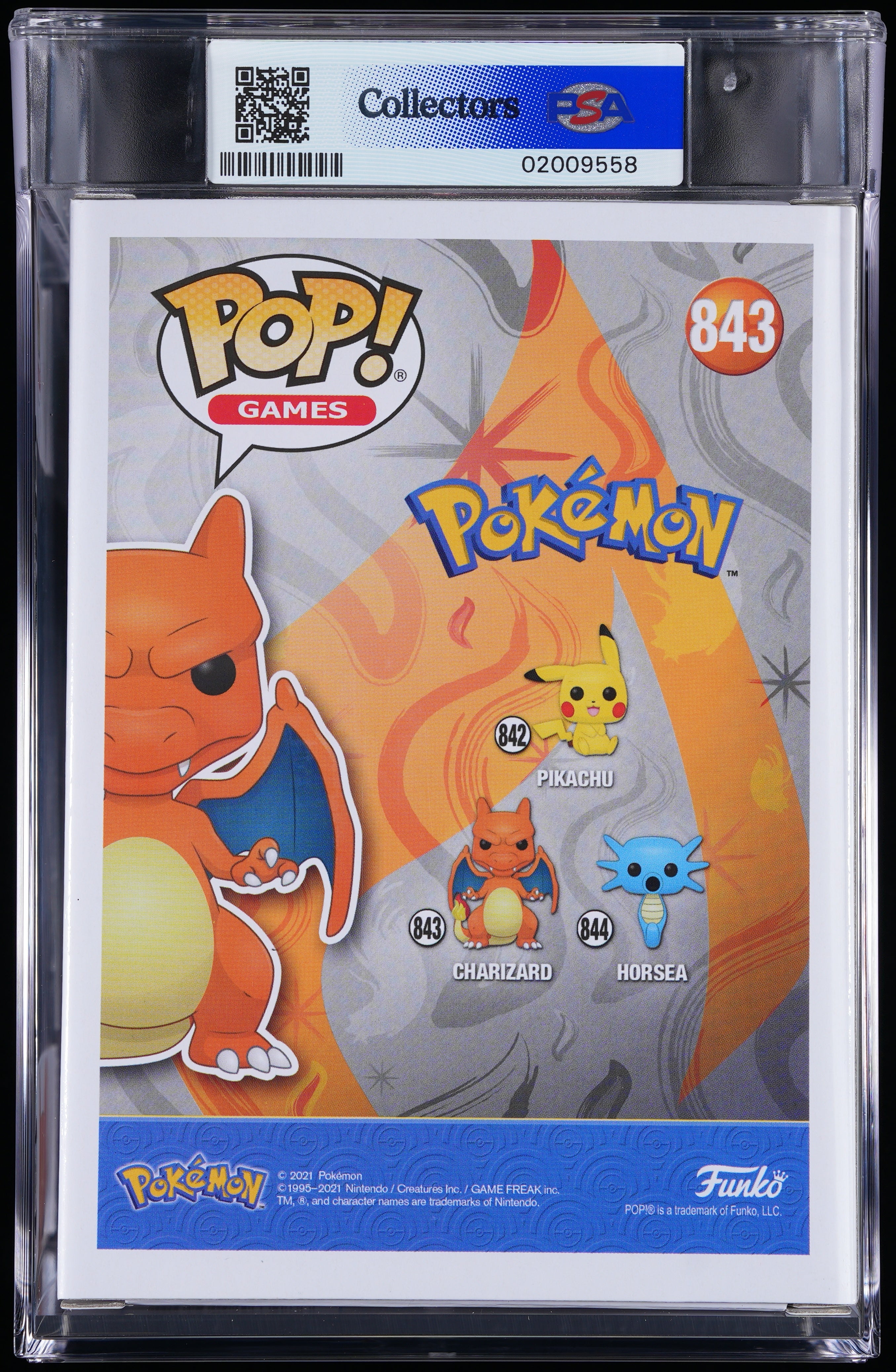 Funko Pop! PSA Graded Pokemon: Charizard PSA Graded 8.5 NM-MT+ Vinyl Figure #843 Cert #02009558