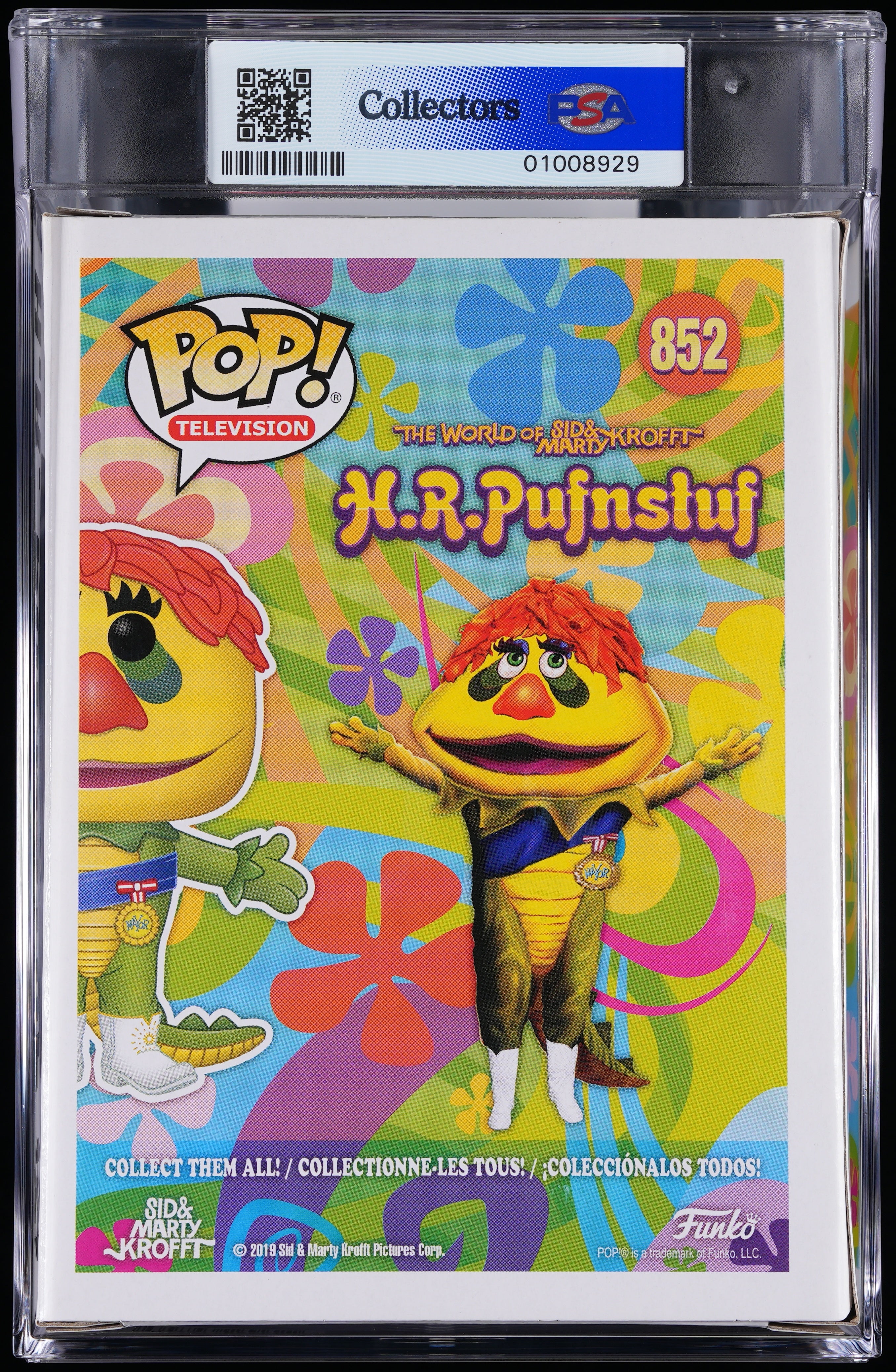 Funko Pop! PSA Graded H.R. Pufnstuf: H.R. Pufnstuf (2019 Summer Convention) PSA Graded 8.5 NM-MT+ Vinyl Figure #852 Cert #01008929