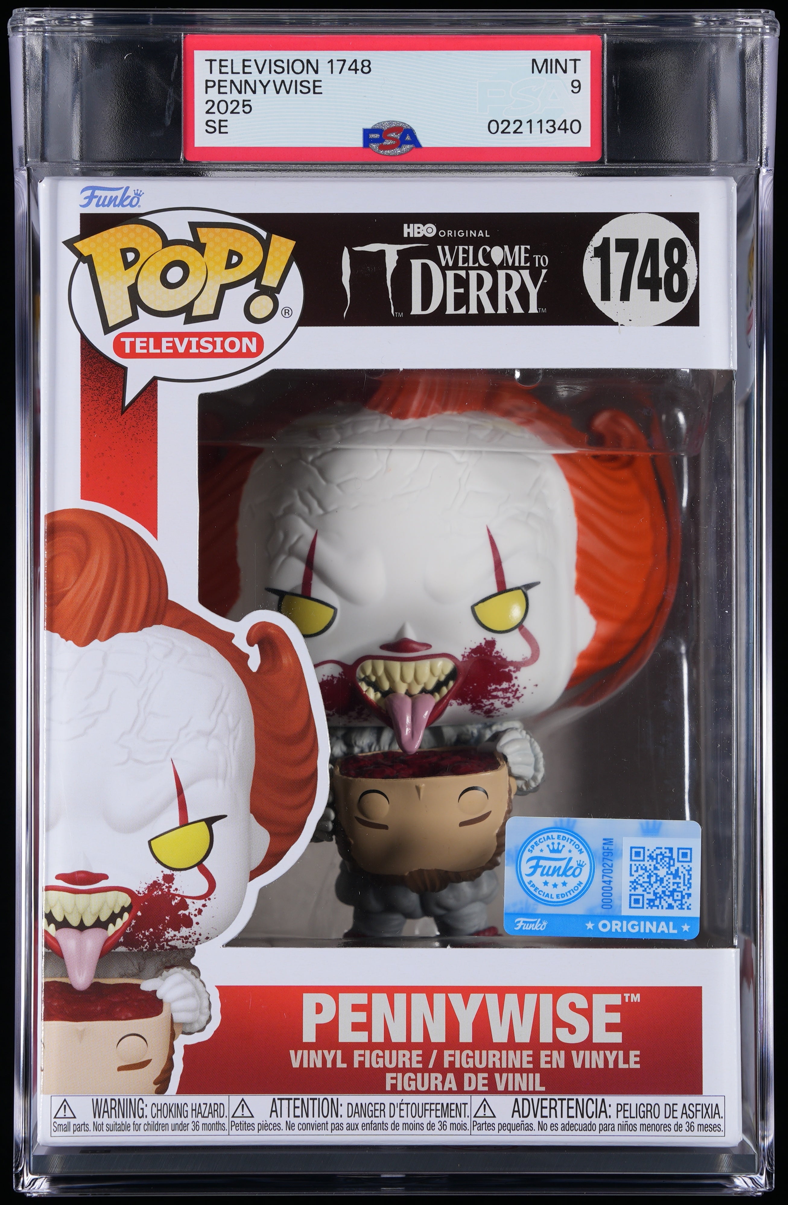 Funko Pop! PSA Graded IT Welcome to Derry: Pennywise PSA Graded 9 MINT Vinyl Figure #1748 Cert #02211340