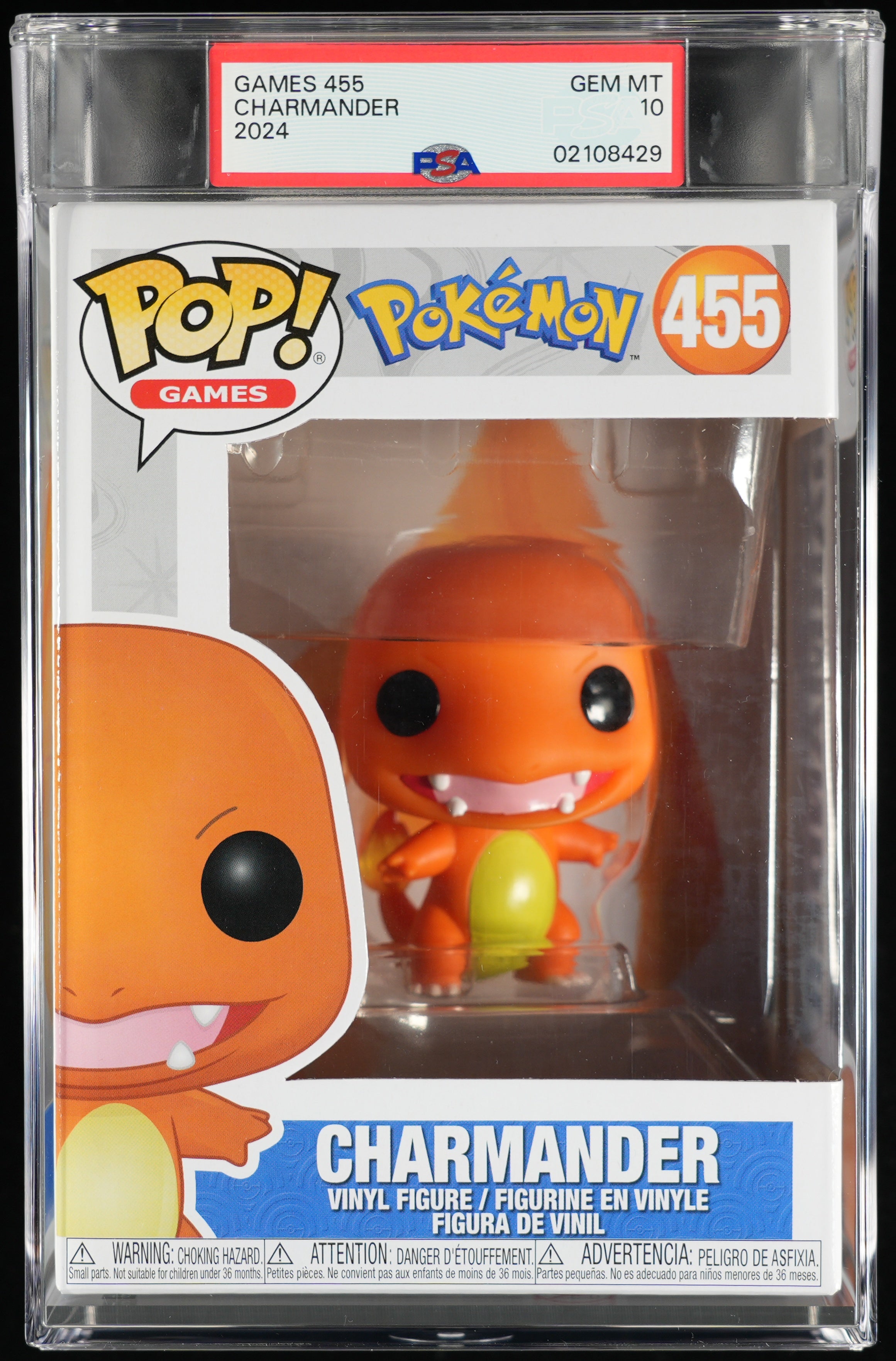 Funko Pop! PSA Graded Pokemon: Charmander PSA Graded 10 GEM MINT Vinyl Figure #455
