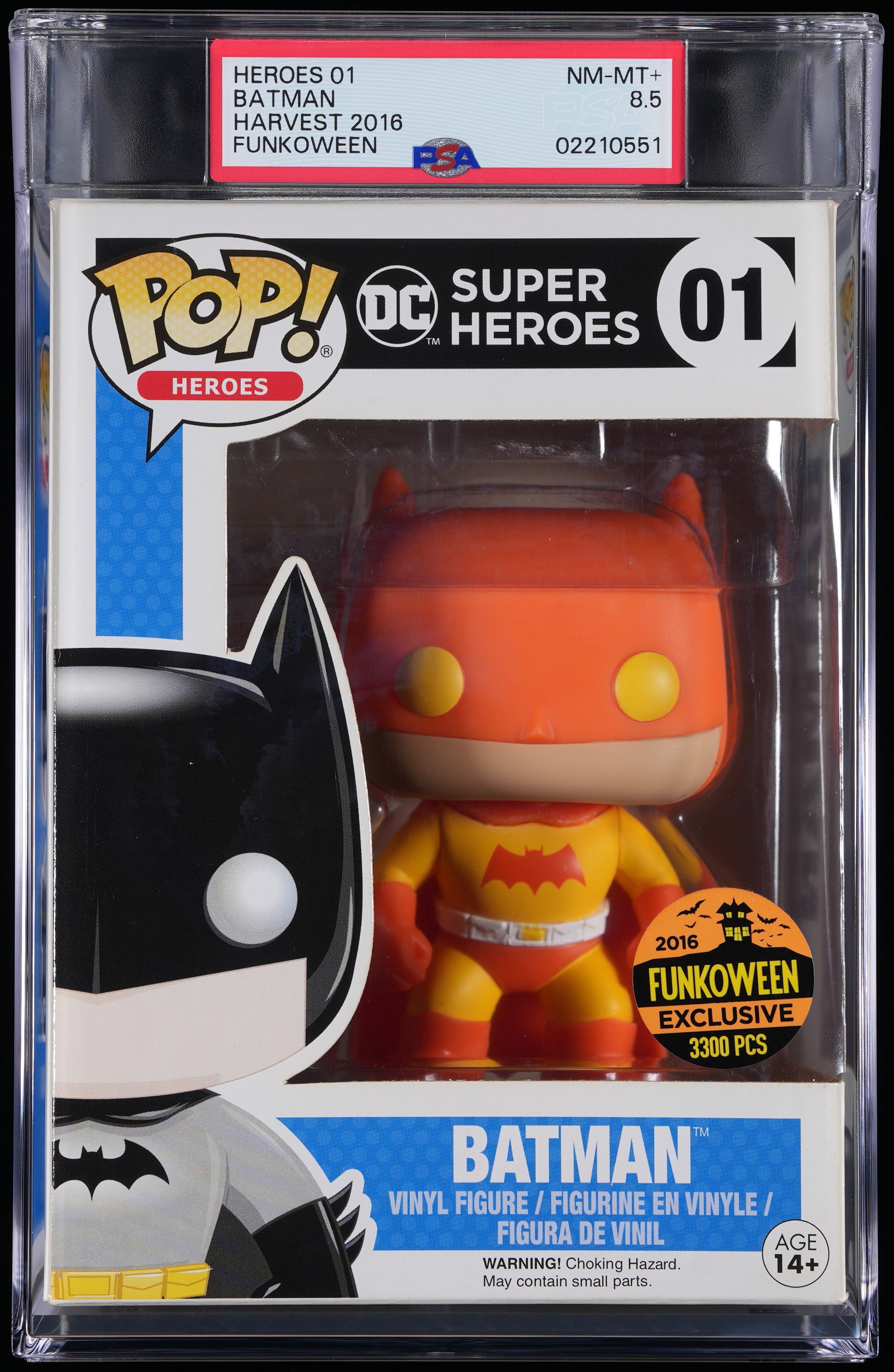 Funko Pop! PSA Graded DC Super Heroes: Batman (Funkoween) PSA Graded 8.5 NM-MT+ Vinyl Figure #01 Cert #02210551