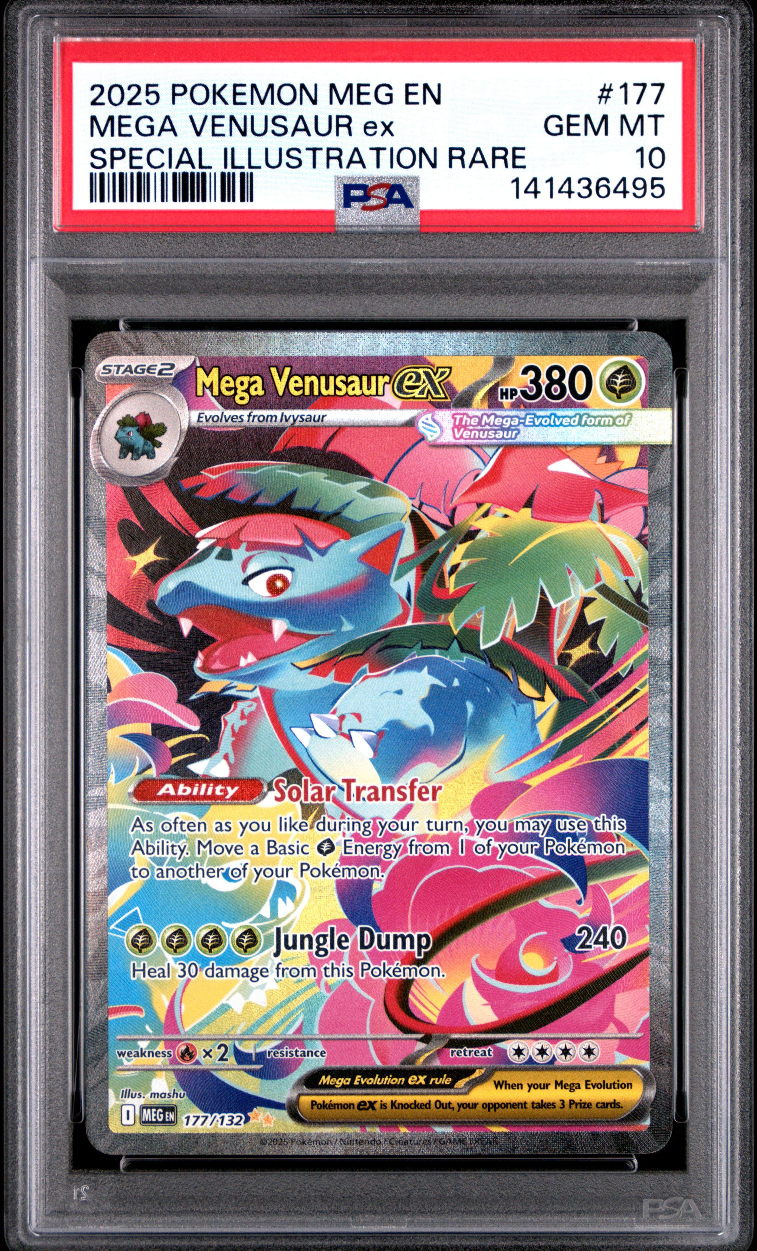 Pokemon Meg En Mega Evolution 177 Mega Venusaur Ex Special Illustration Rare PSA 10 GEM MINT Cert #141436495