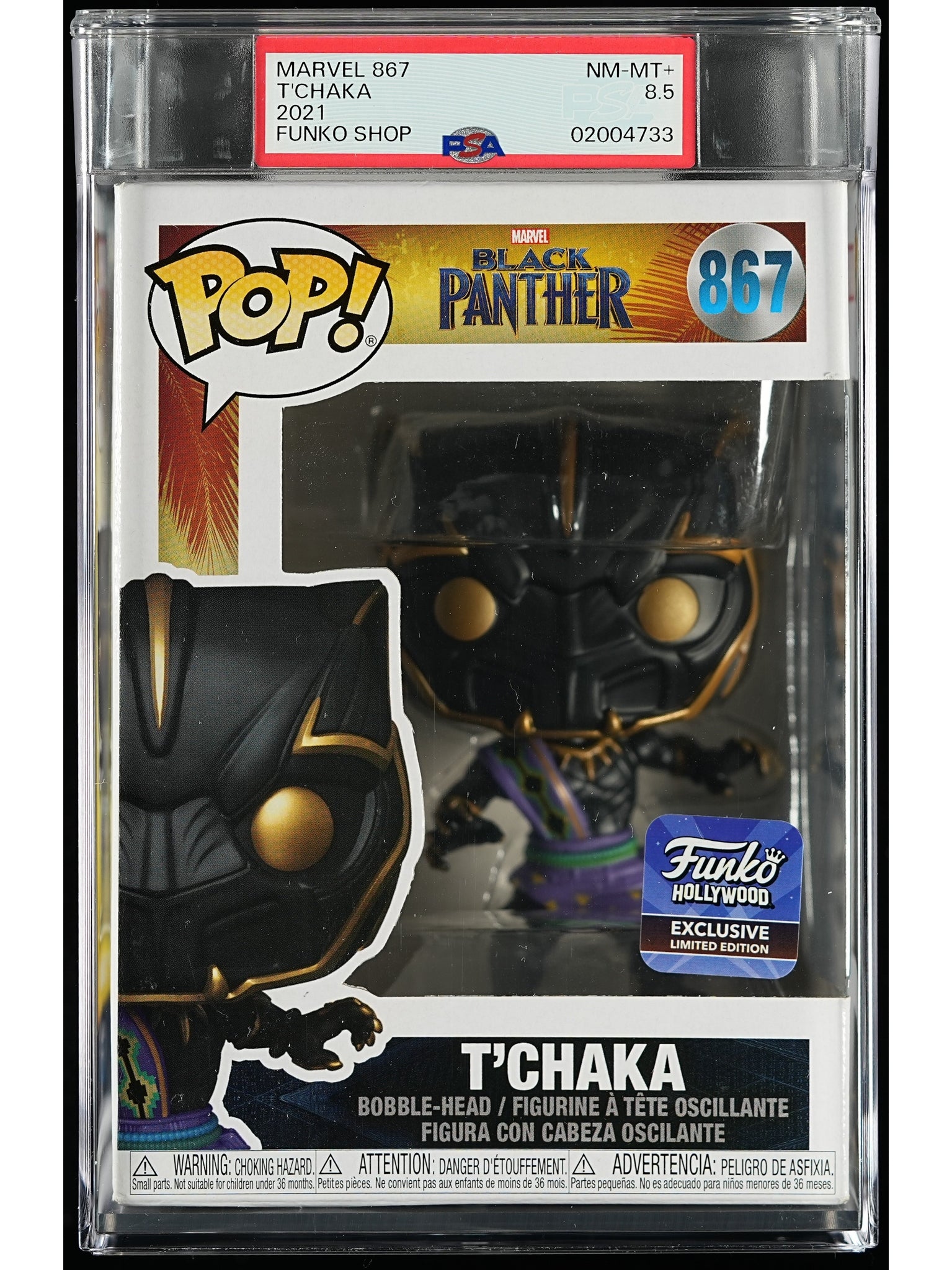 Funko Pop! Marvel: T'Chaka PSA Graded Vinyl Figure #867 Cert #02004733