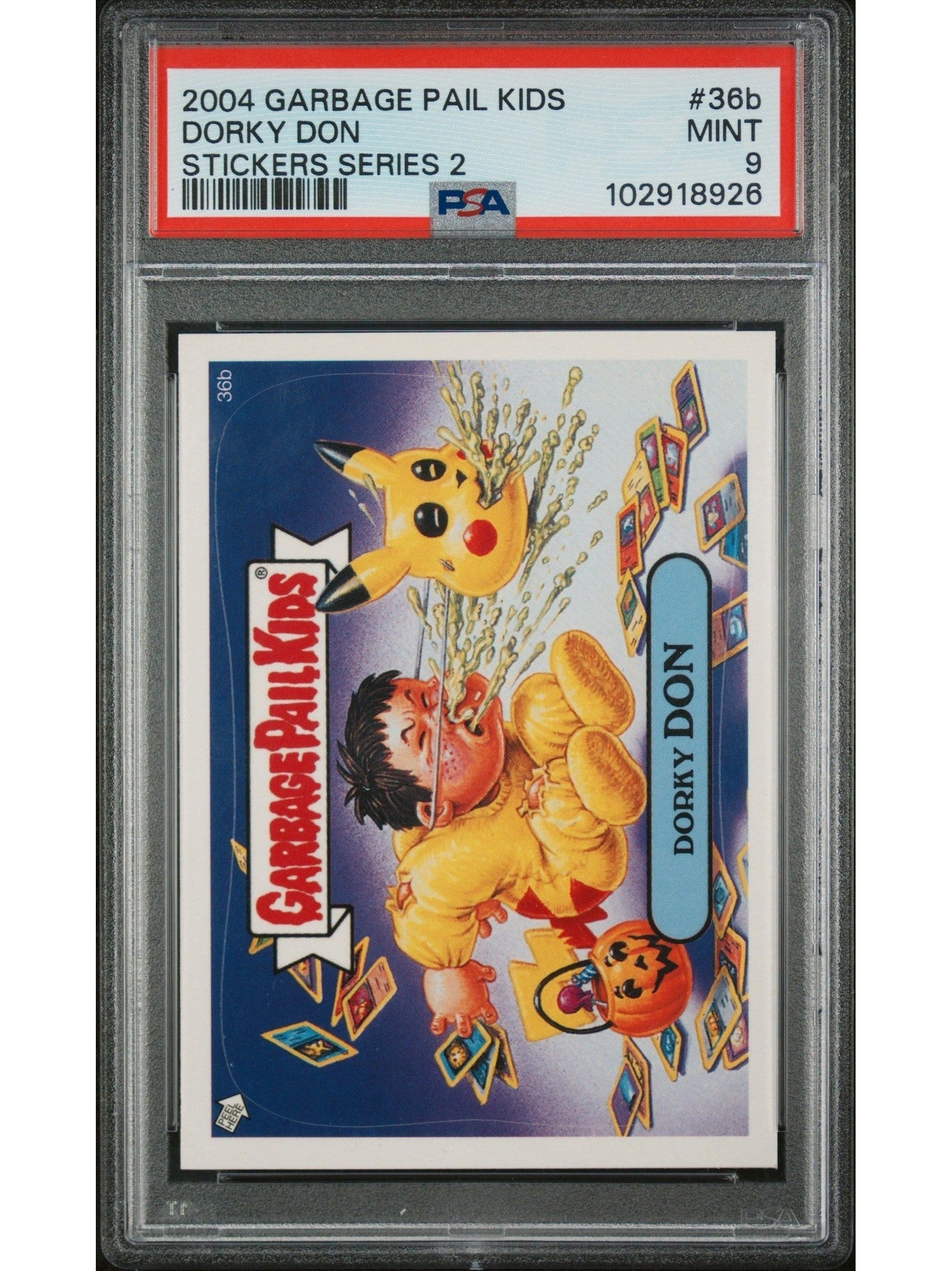 Garbage Pail Kids Stickers Series 2 36B Dorky Don Card Psa 9 Mint Cert #102918926