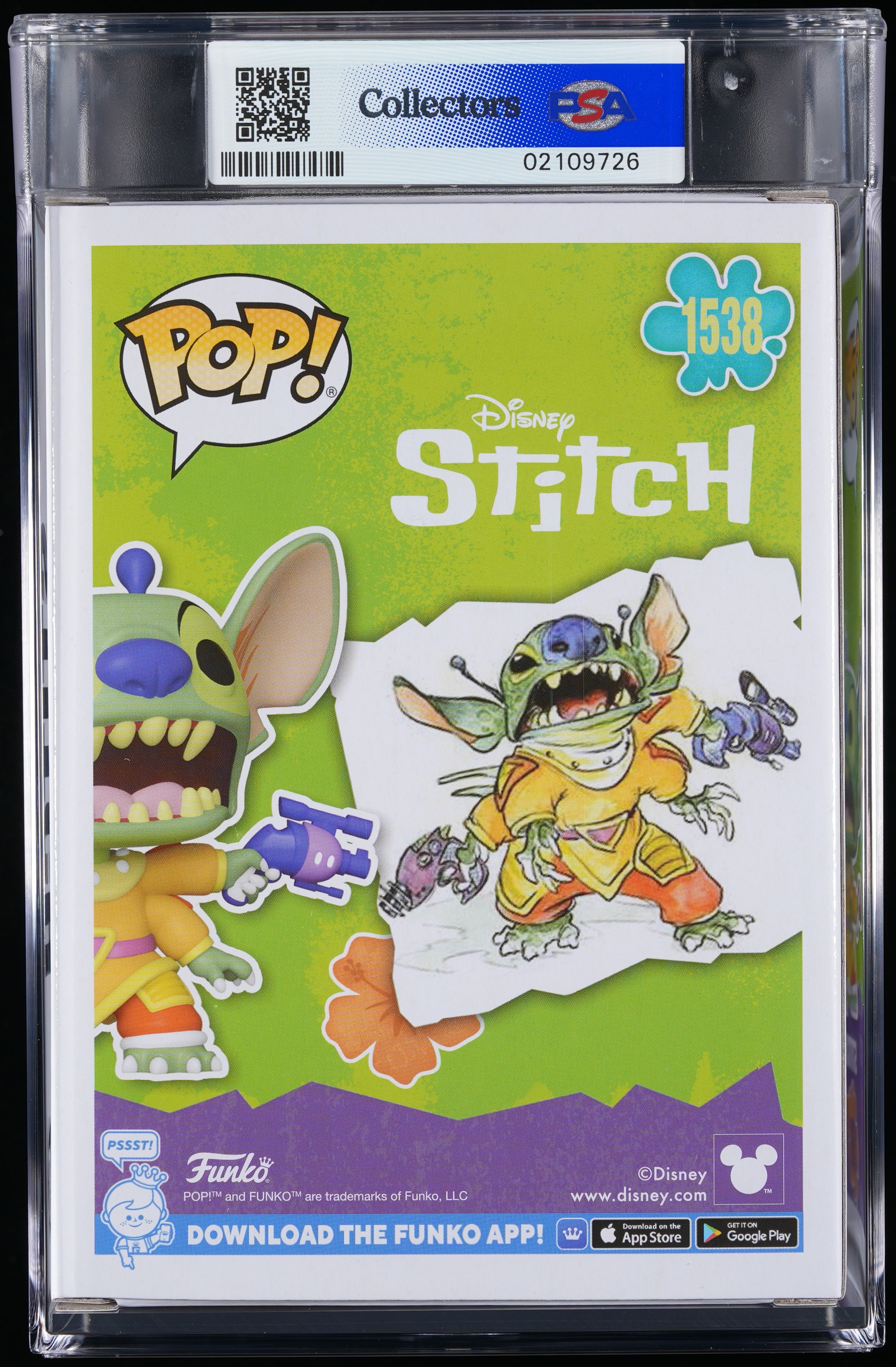 Funko Pop! PSA Graded Lilo & Stitch: Stitch PSA Graded 10 GEM MINT Vinyl Figure #1538 Cert #02109726