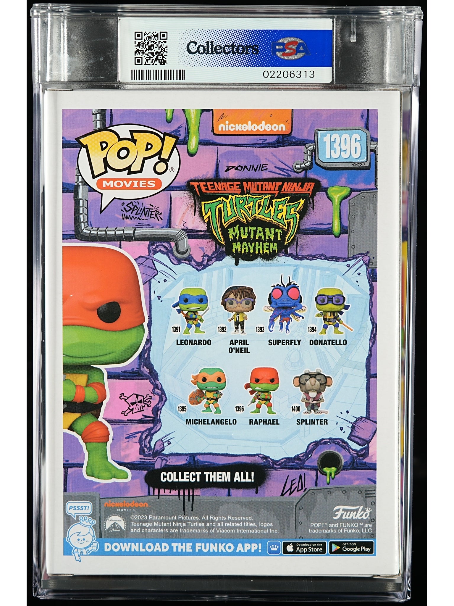 Funko Pop! Teenage Mutant Ninja Turtles: Raphael PSA Graded Vinyl Figure #1396 Cert #02206313