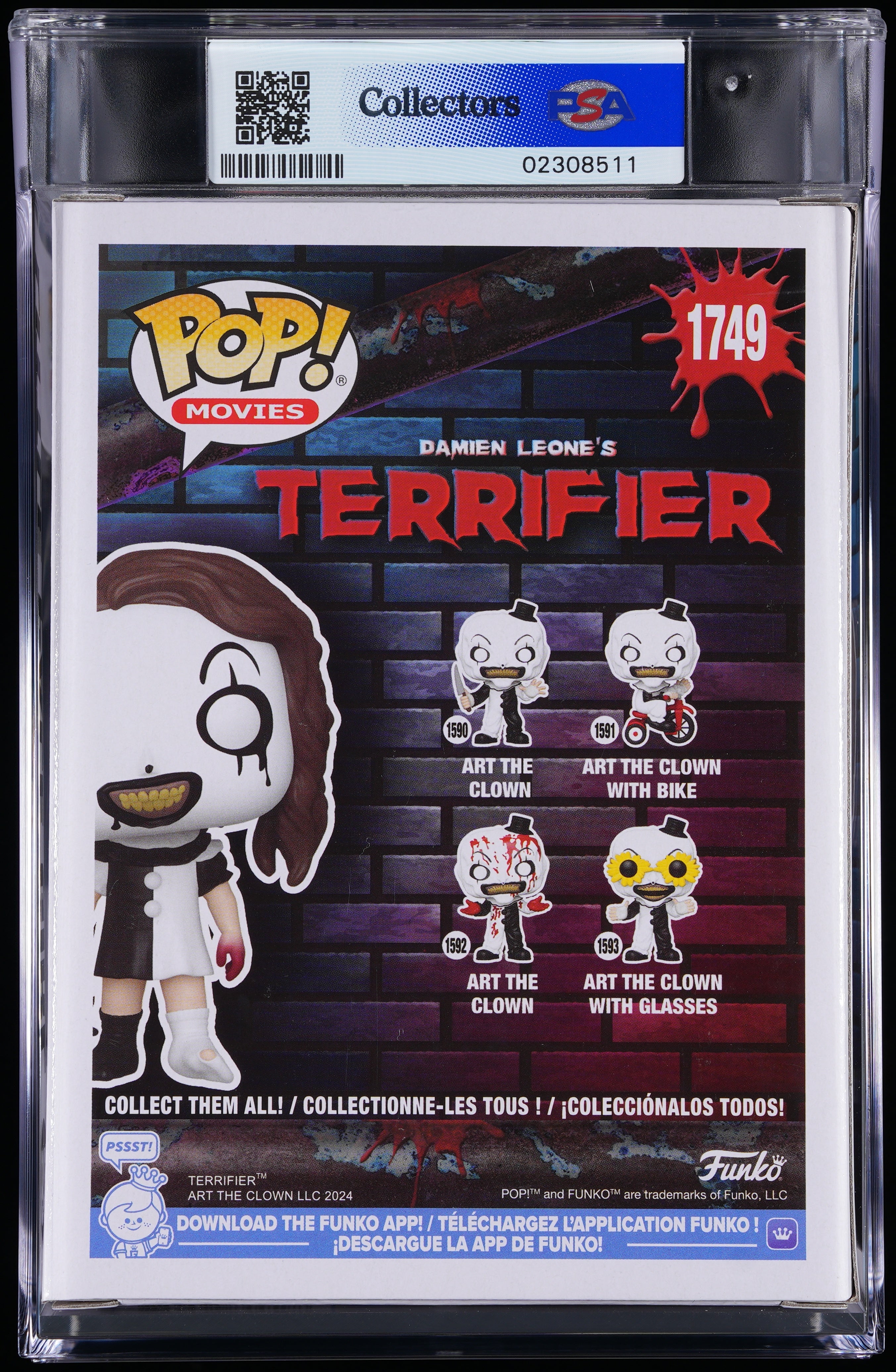 Funko Pop! PSA Graded Terrifier: Little Pale Girl (GITD Specialty Series)) PSA Graded 9 MINT Vinyl Figure #1749 Cert #02308511