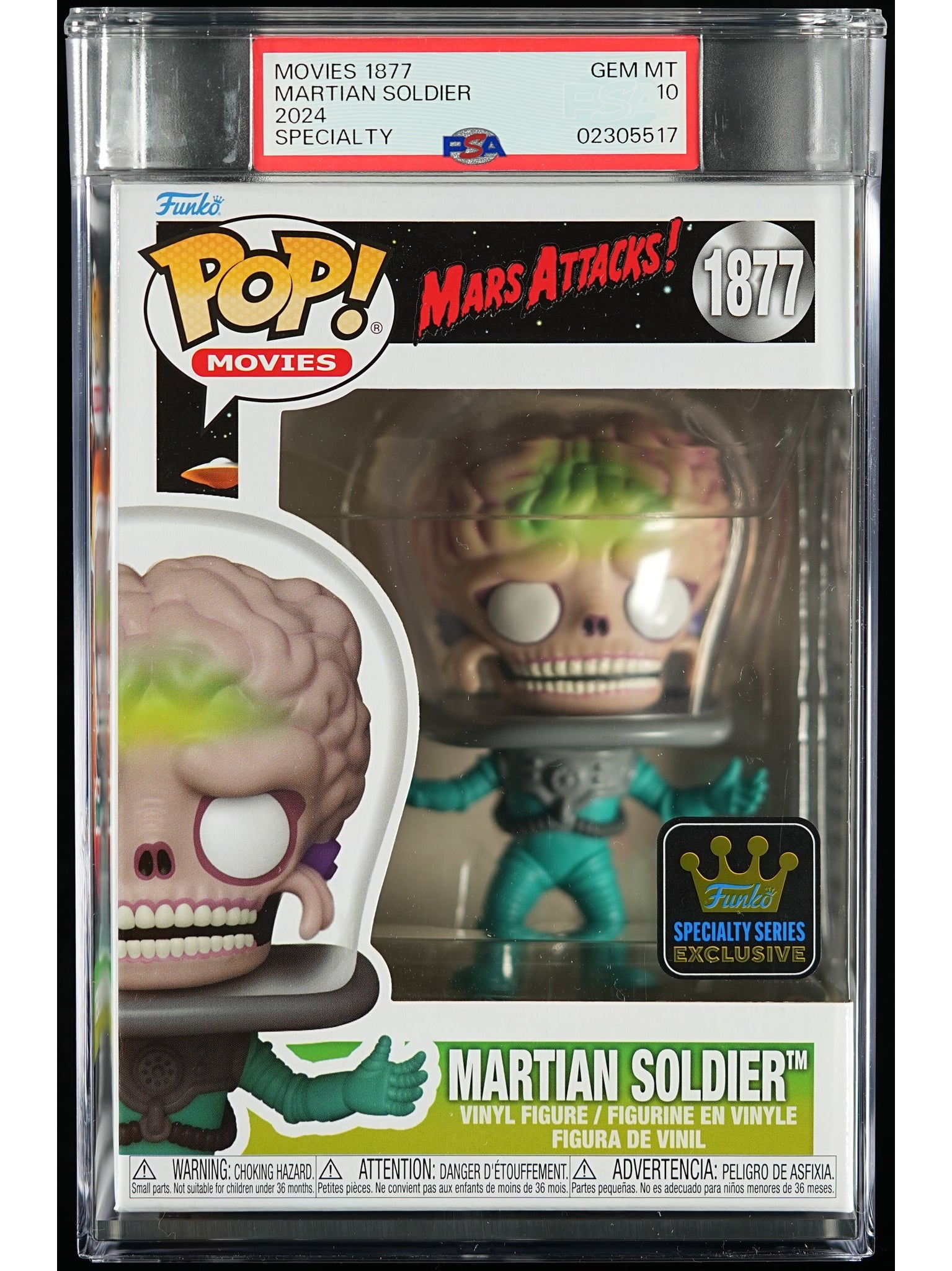 Funko Pop! Mars Attacks: Martian Soldier PSA Graded Vinyl Figure #1877 Cert #02305517