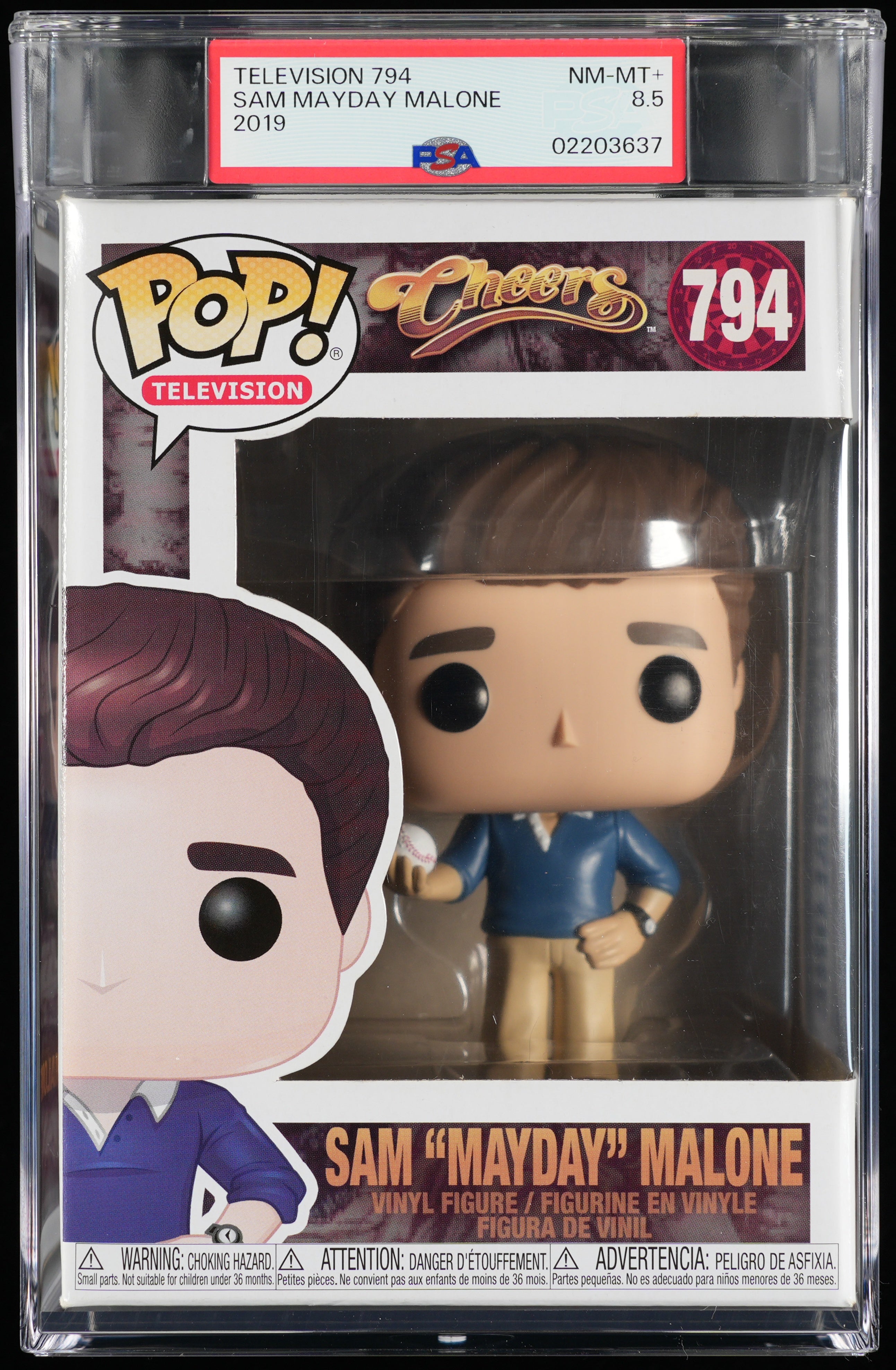 Funko Pop! PSA Graded Cheers: Sam Mayday Malone PSA Graded 8.5 NM-MT+ Vinyl Figure #794