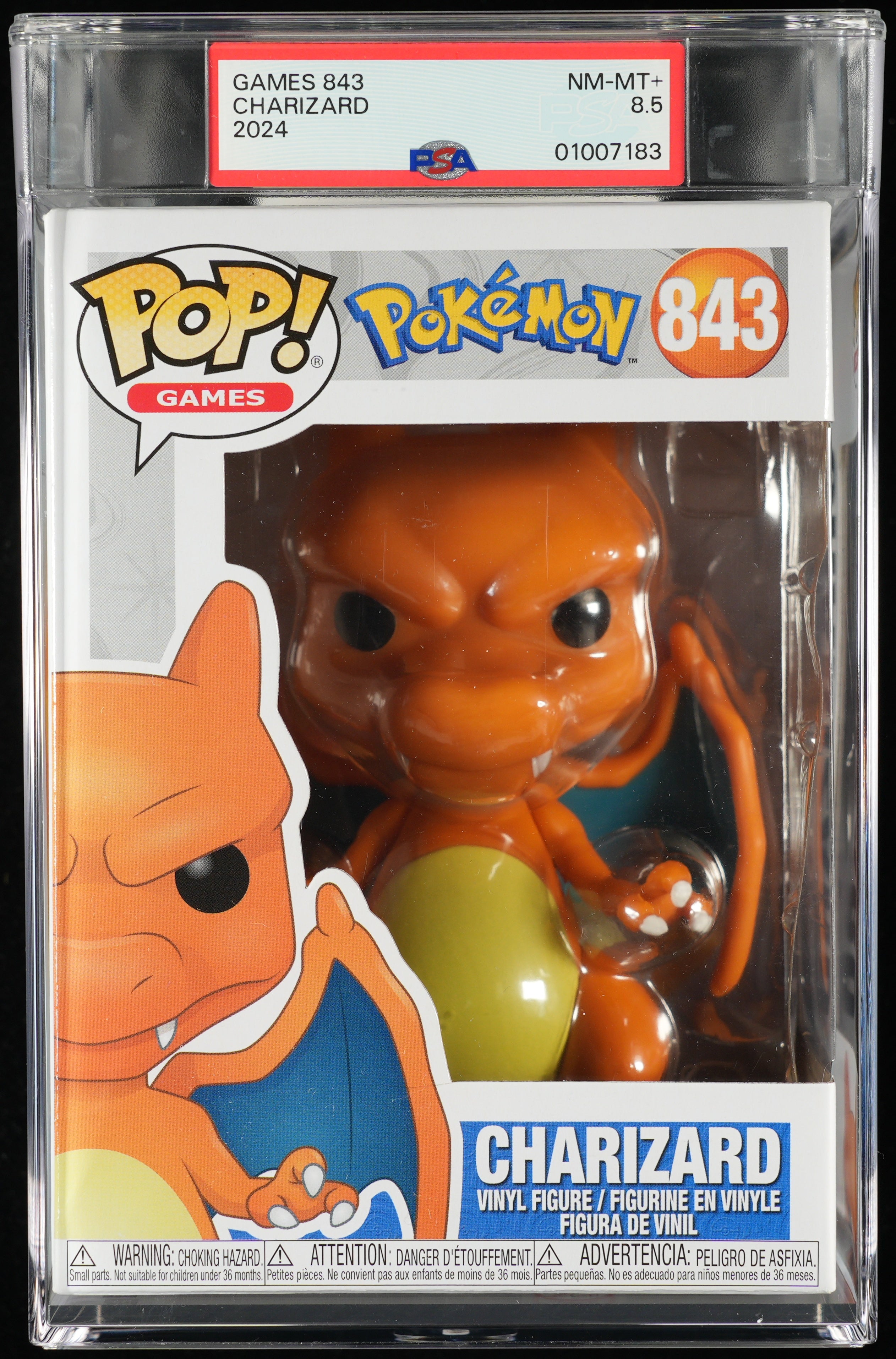 Funko Pop! PSA Graded Pokemon: Charizard PSA Graded 8.5 NM-MT+ Vinyl Figure #843 Cert #01007183