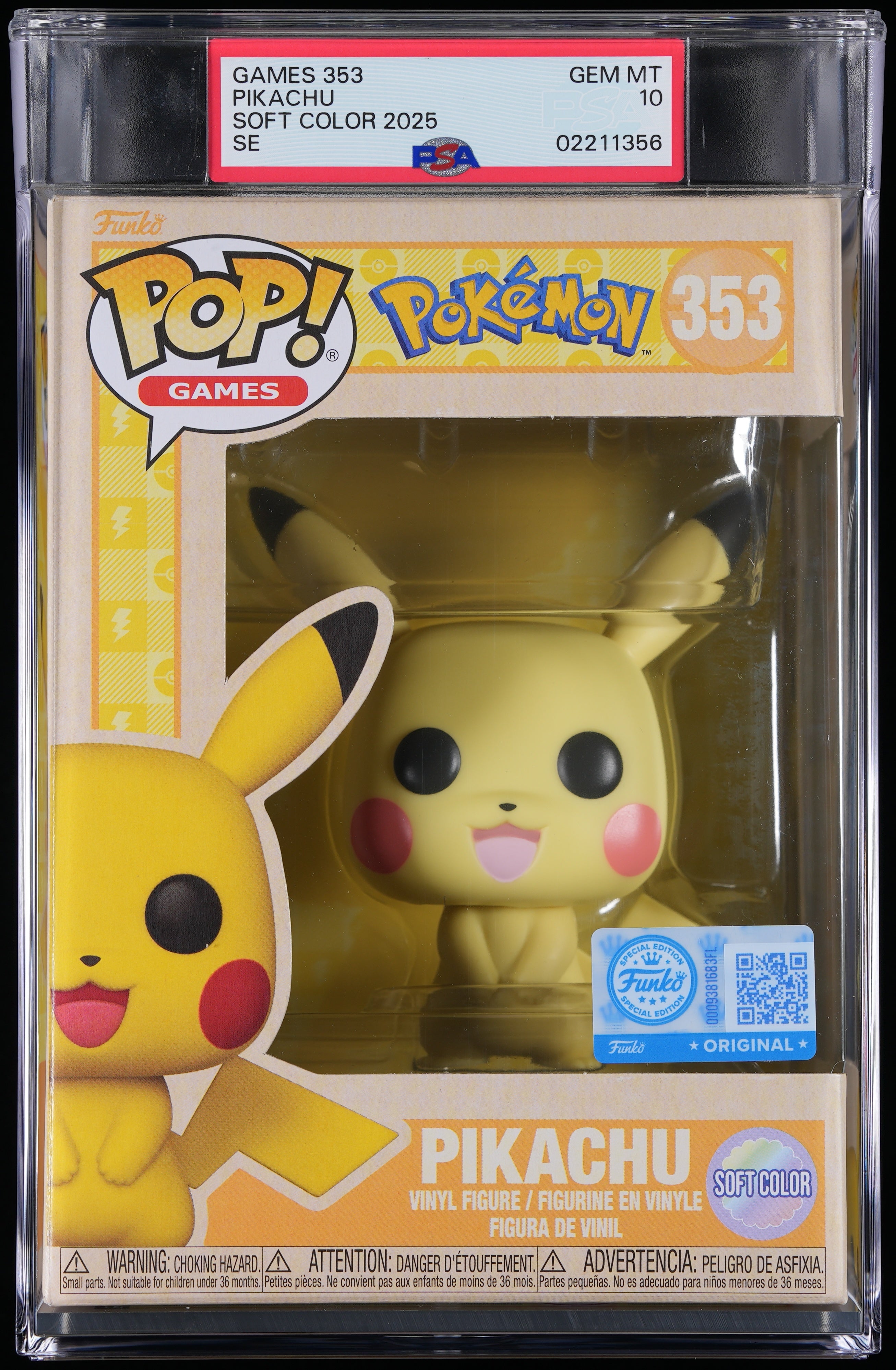 Funko Pop! PSA Graded Pokemon: Pikachu PSA Graded 10 GEM MINT Vinyl Figure #353 Cert #02211356