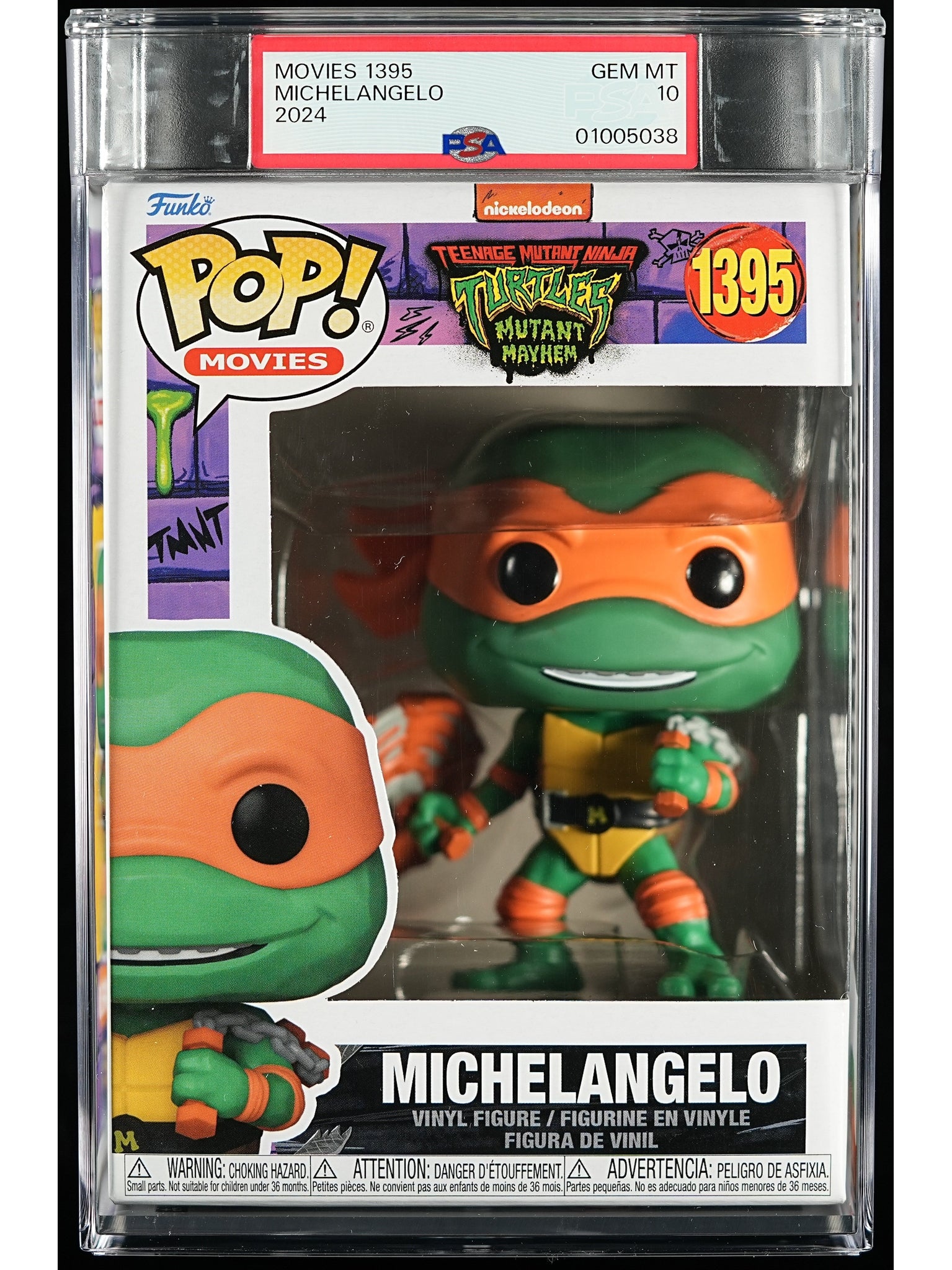 Funko Pop! Teenage Mutant Ninja Turtles: Michelangelo PSA Graded Vinyl Figure #1395 Cert #01005038