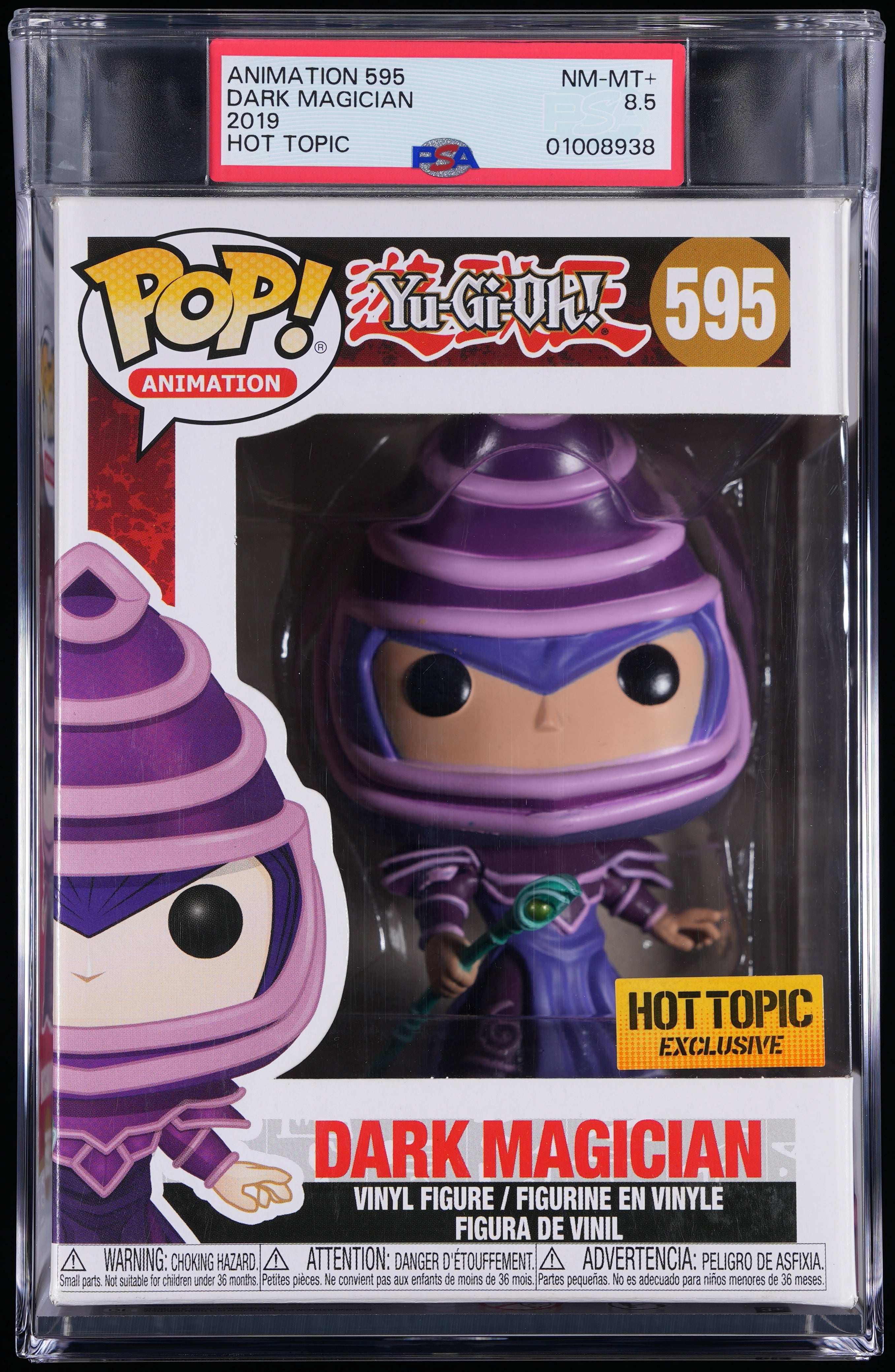 Funko Pop! PSA Graded Yu-Gi-Oh!: Dark Magician (Hot Topic) PSA Graded 8.5 NM-MT+ Vinyl Figure #595 Cert #01008938