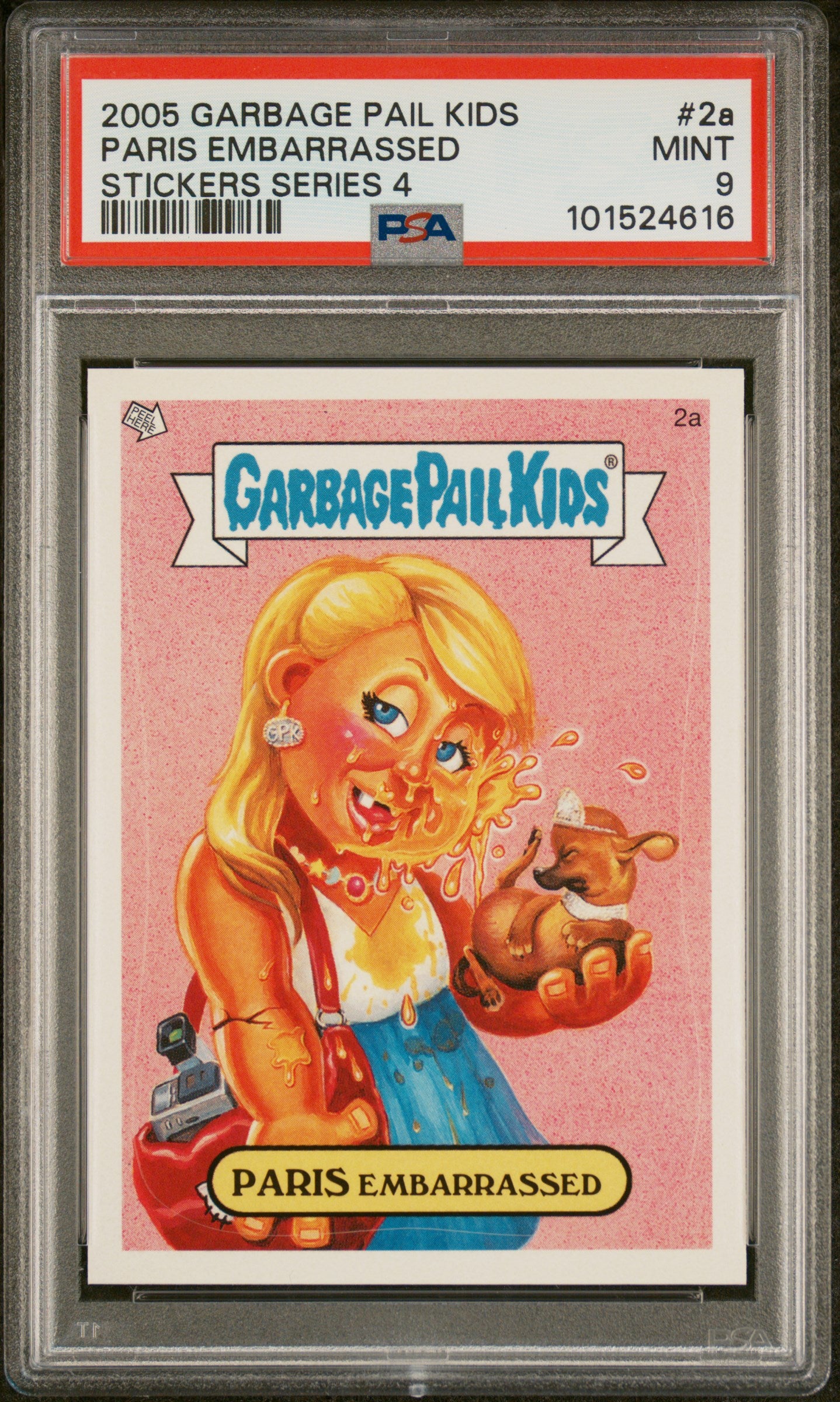 Garbage Pail Kids Stickers Series 4 2A Paris Embarrassed PSA 9 MINT Cert #101524616