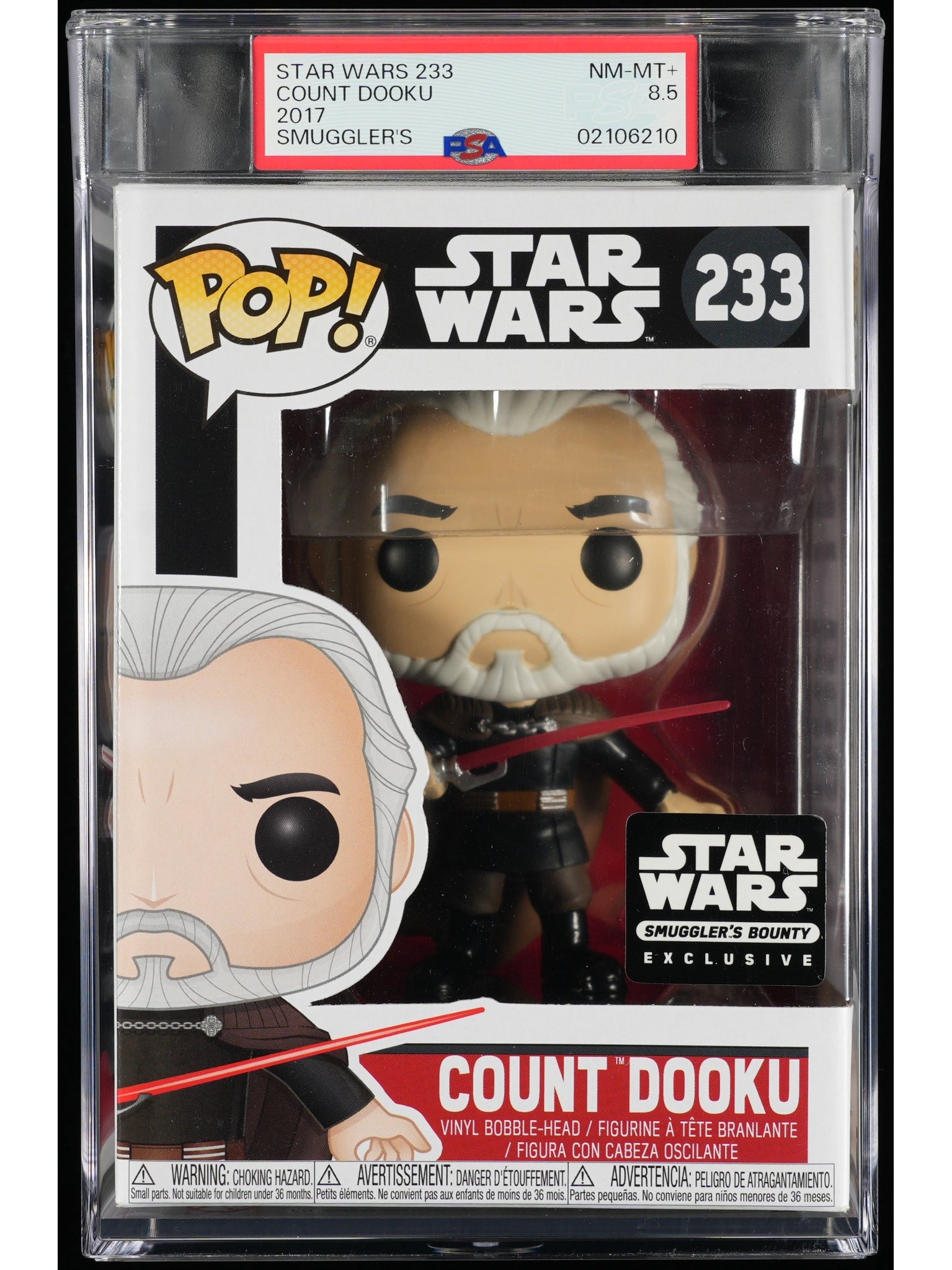 Funko Pop! Star Wars: Count Dooku PSA Graded Vinyl Figure #233 Cert #02106210