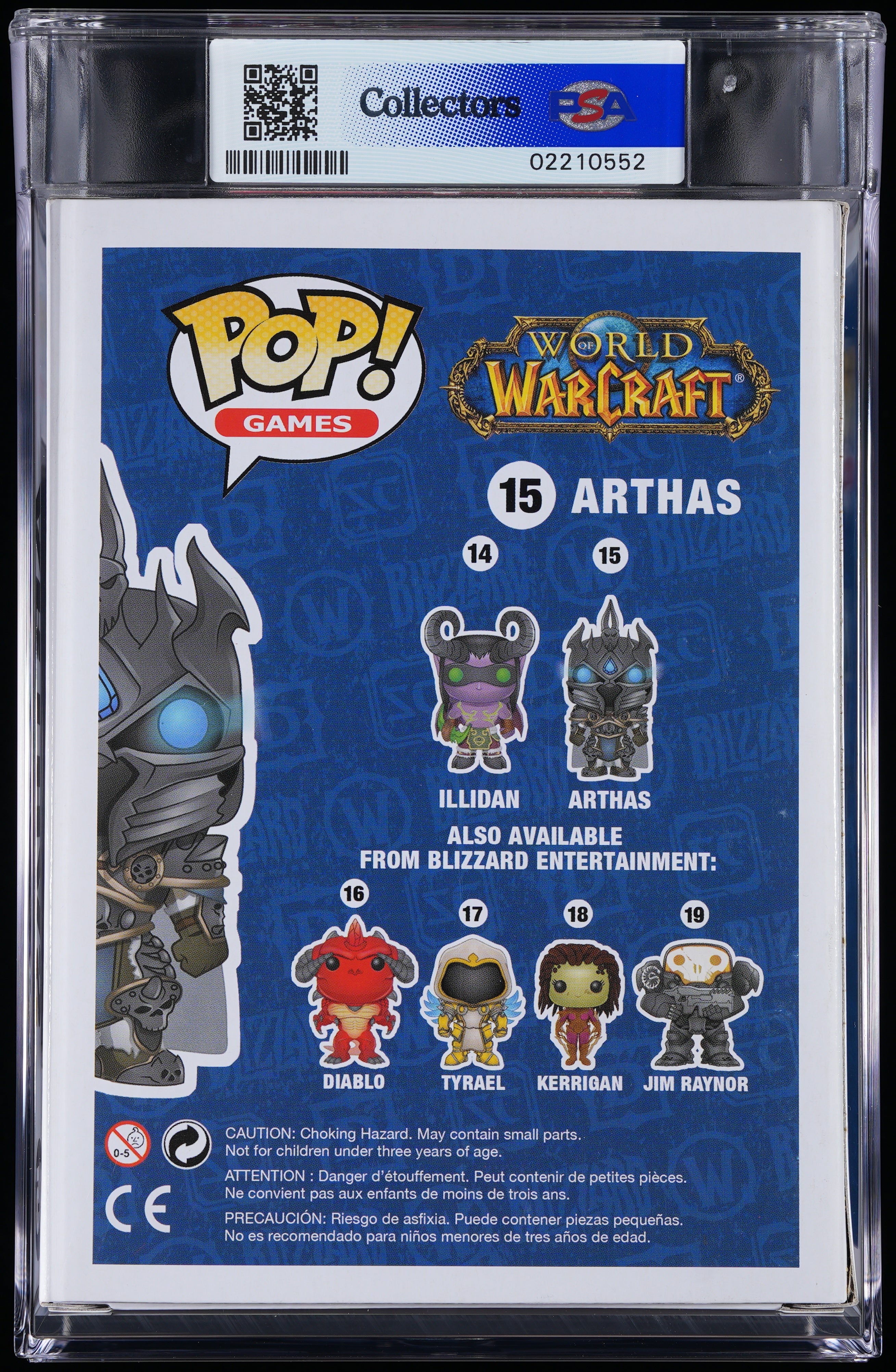 Funko Pop! PSA Graded World of Warcraft: Arthas PSA Graded 9 MINT Vinyl Figure #15 Cert #02210552