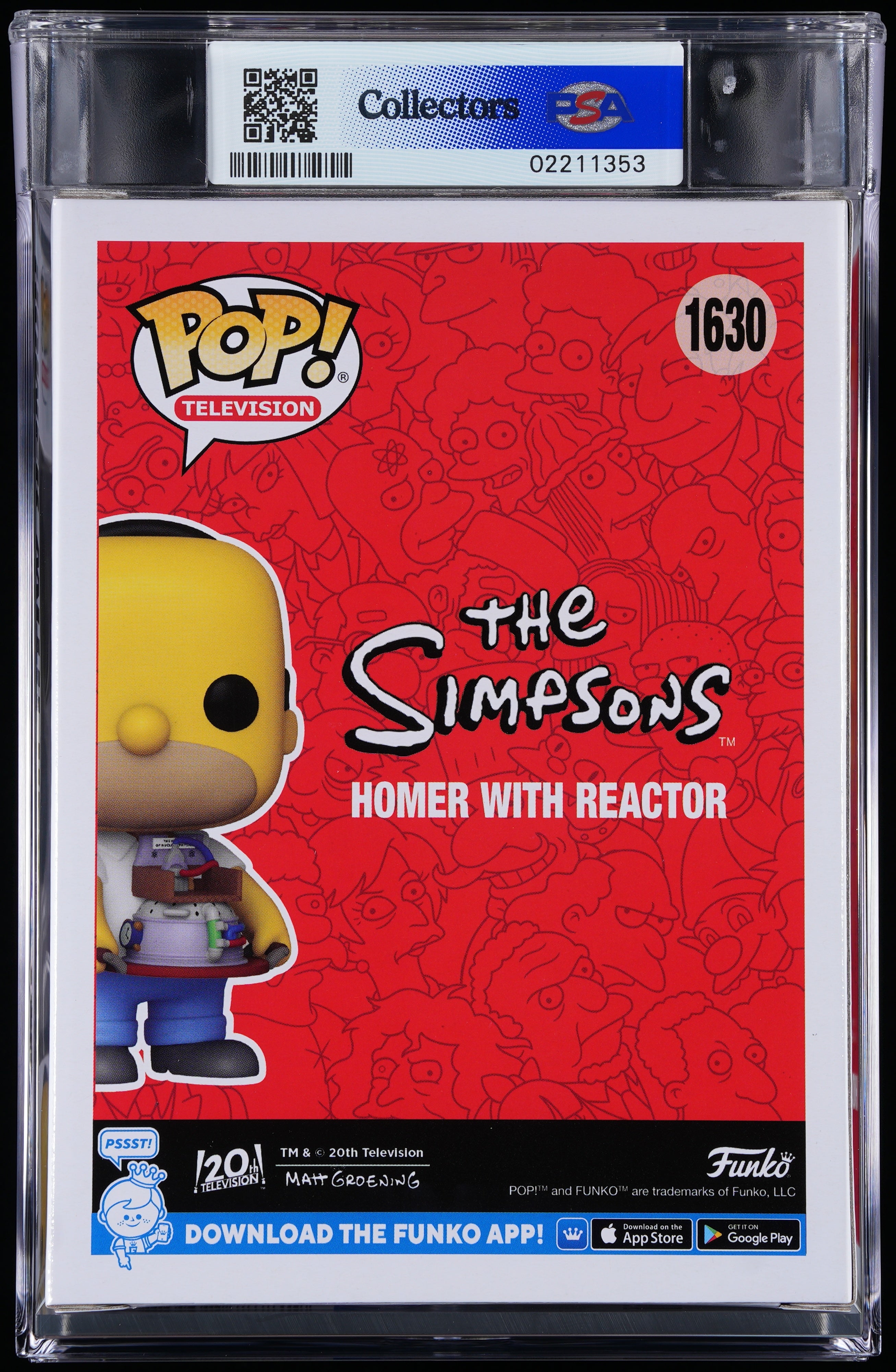 Funko Pop! PSA Graded The Simpsons: Homer with Reactor PSA Graded 10 GEM MINT Vinyl Figure #1630 Cert #02211353