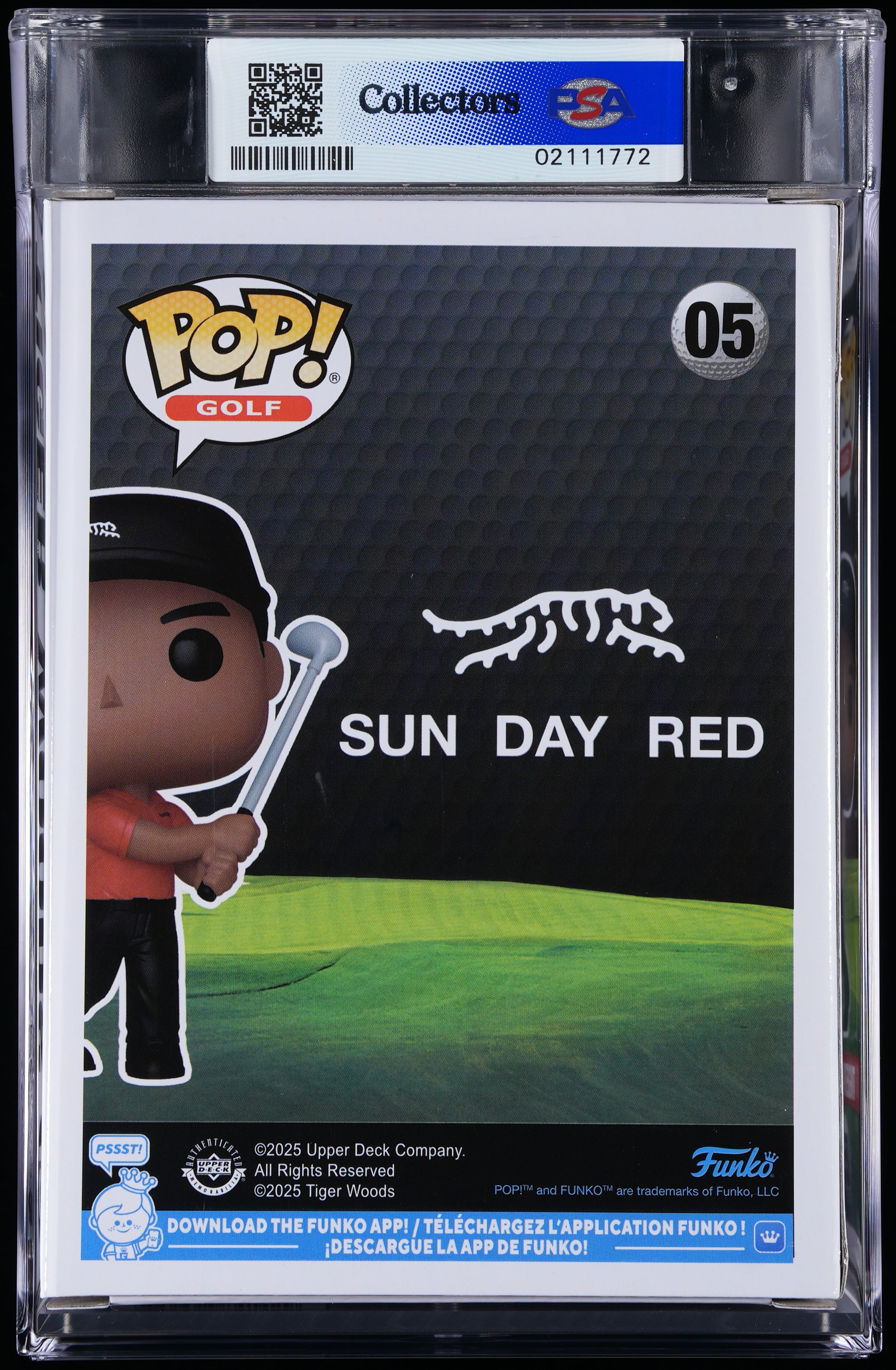Funko Pop! PSA Graded Sun Day Red: Tiger Woods PSA Graded 8.5 NM-MT+ Vinyl Figure #05 Cert #02111772