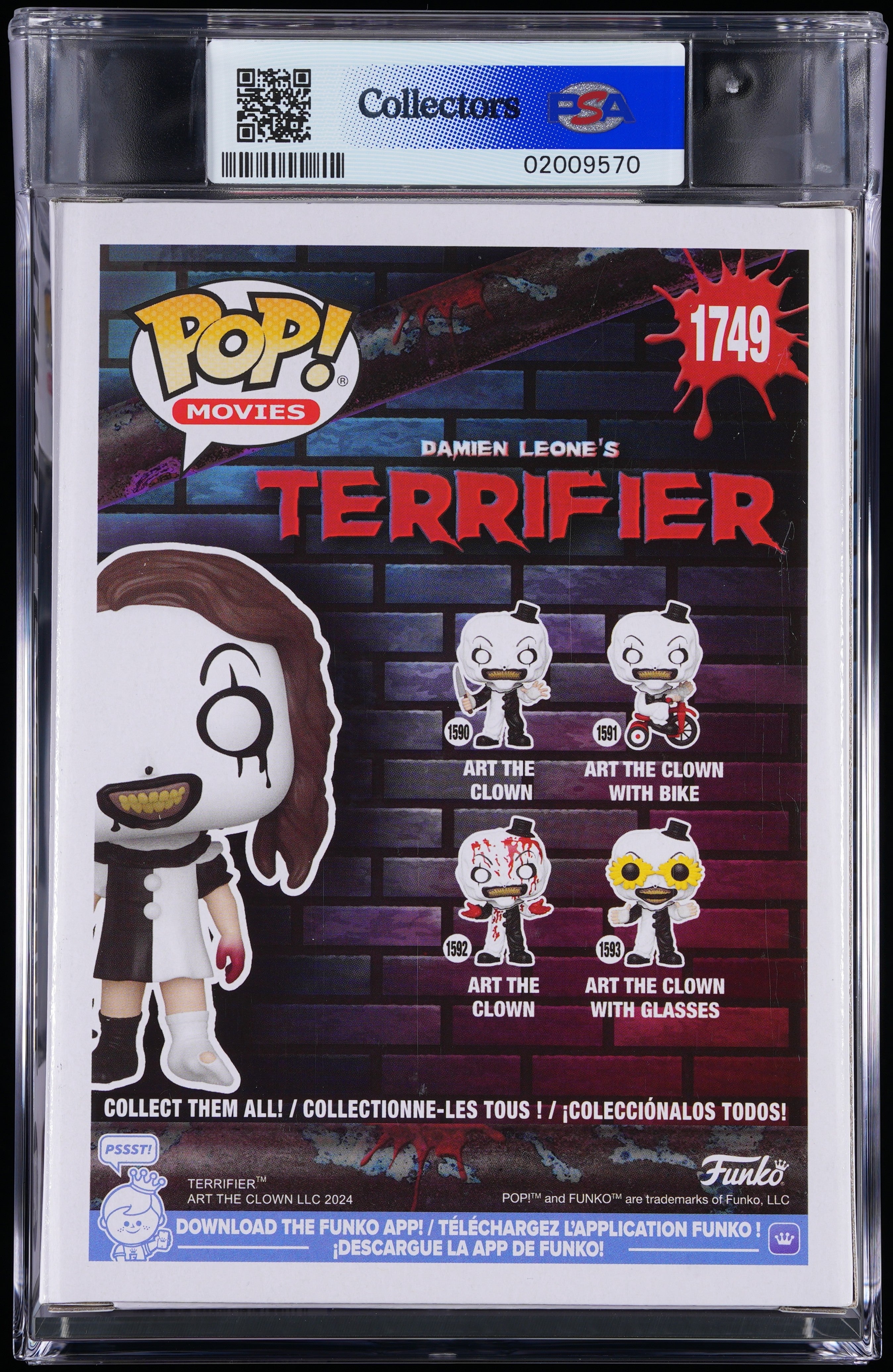 Funko Pop! PSA Graded Terrifier: Little Pale Girl (GITD Specialty Series)) PSA Graded 9 MINT Vinyl Figure #1749 Cert #02009570