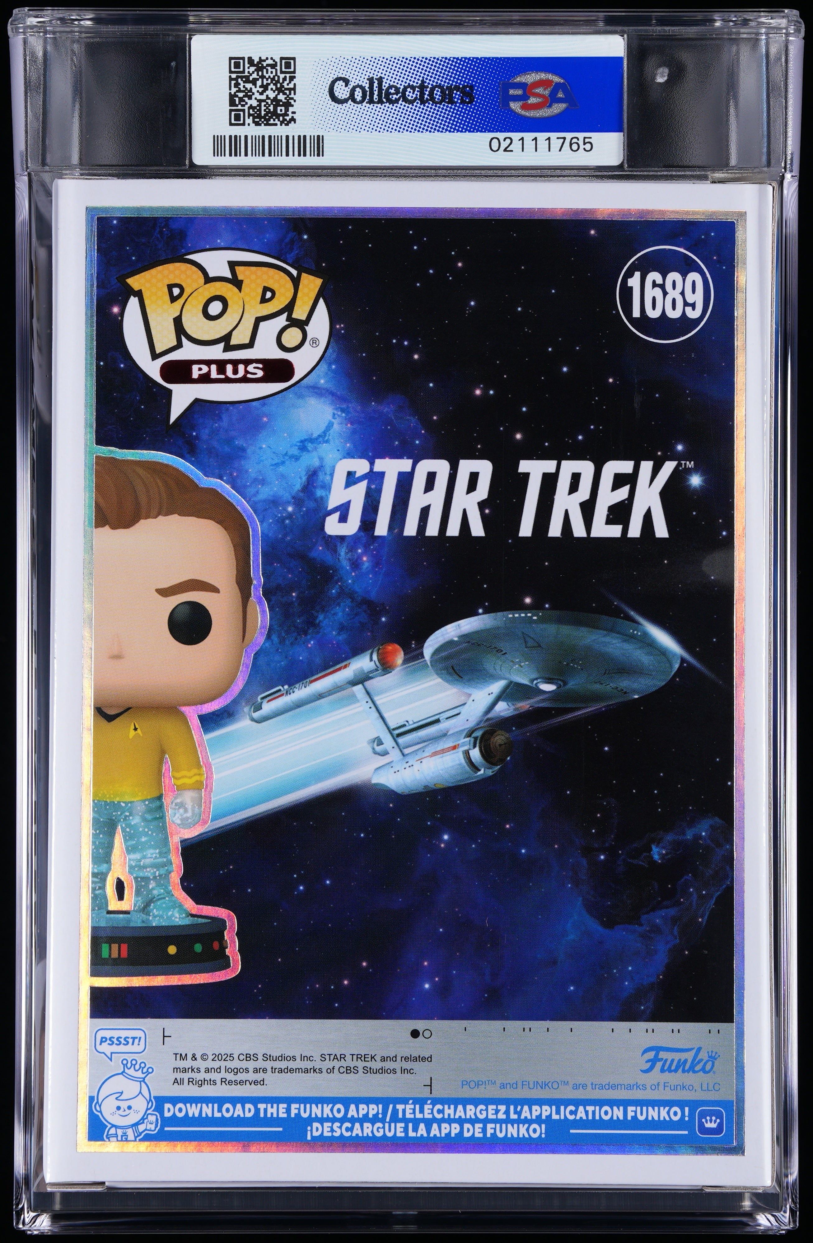 Funko Pop! PSA Graded Star Trek: James T. Kirk PSA Graded 9 MINT Vinyl Figure #1689 Cert #02111765