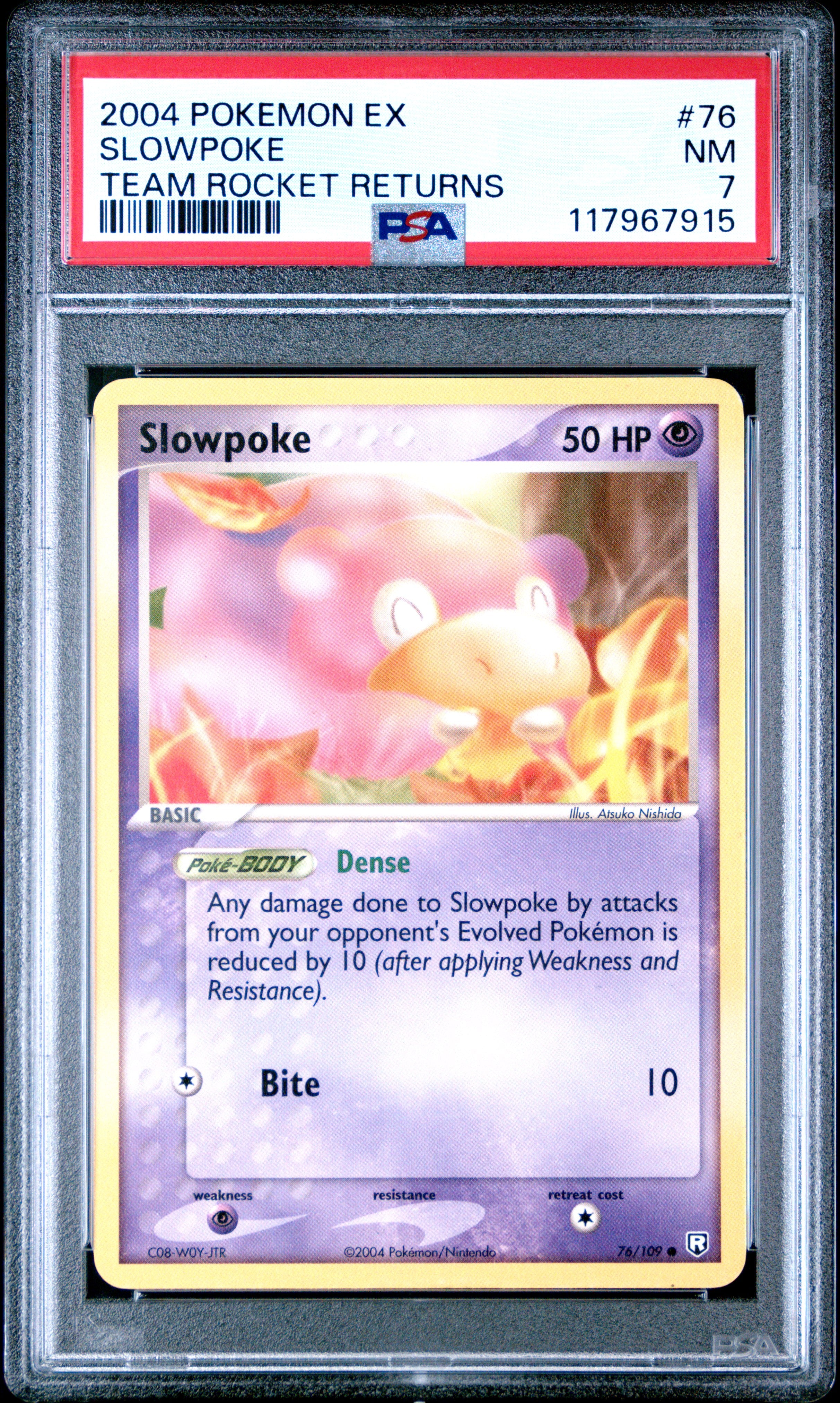 Pokemon Ex Team Rocket Returns 76 Slowpoke PSA 7 NM Cert #117967915