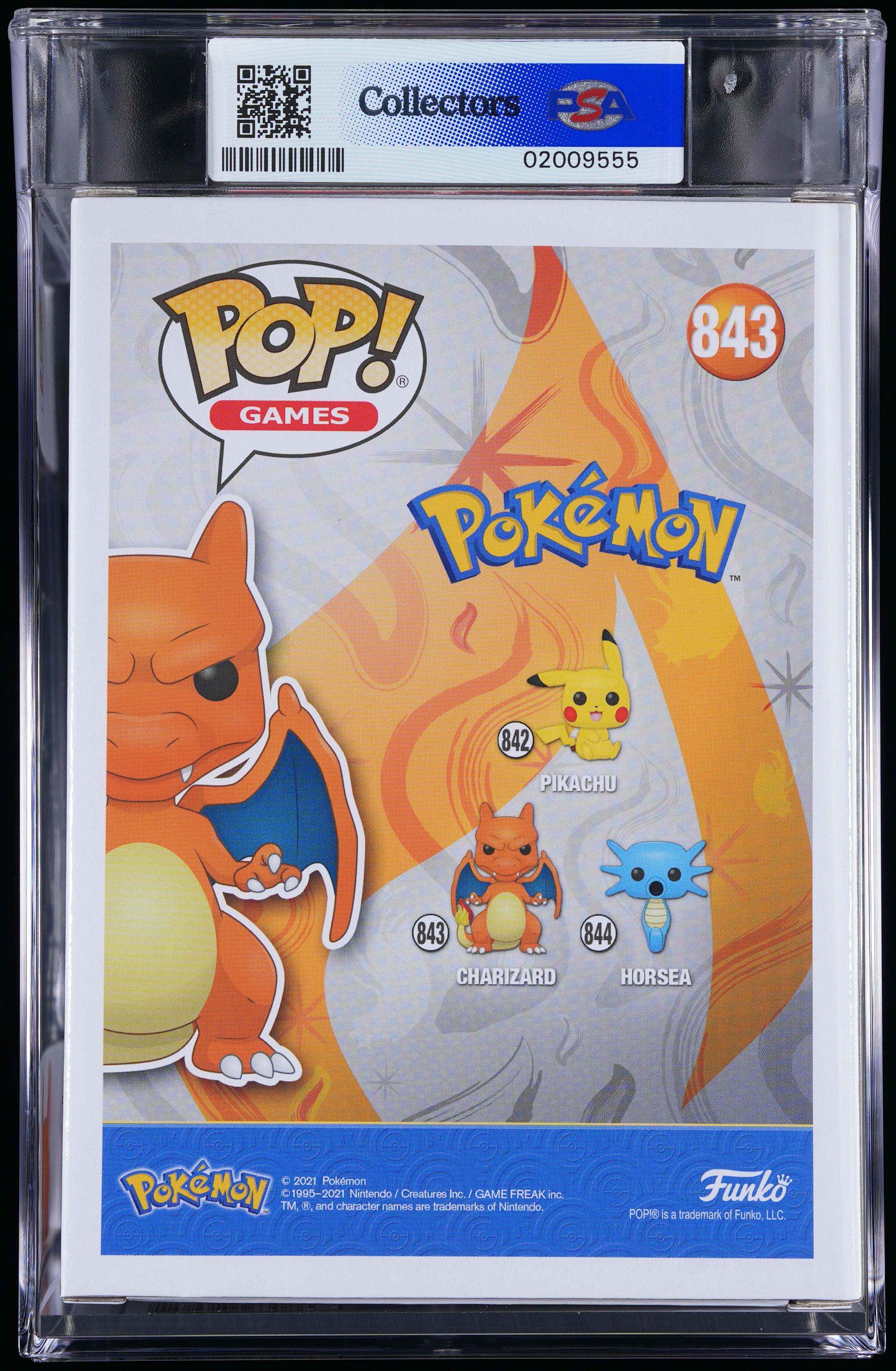 Funko Pop! PSA Graded Pokemon: Charizard PSA Graded 8.5 NM-MT+ Vinyl Figure #843 Cert #02009555