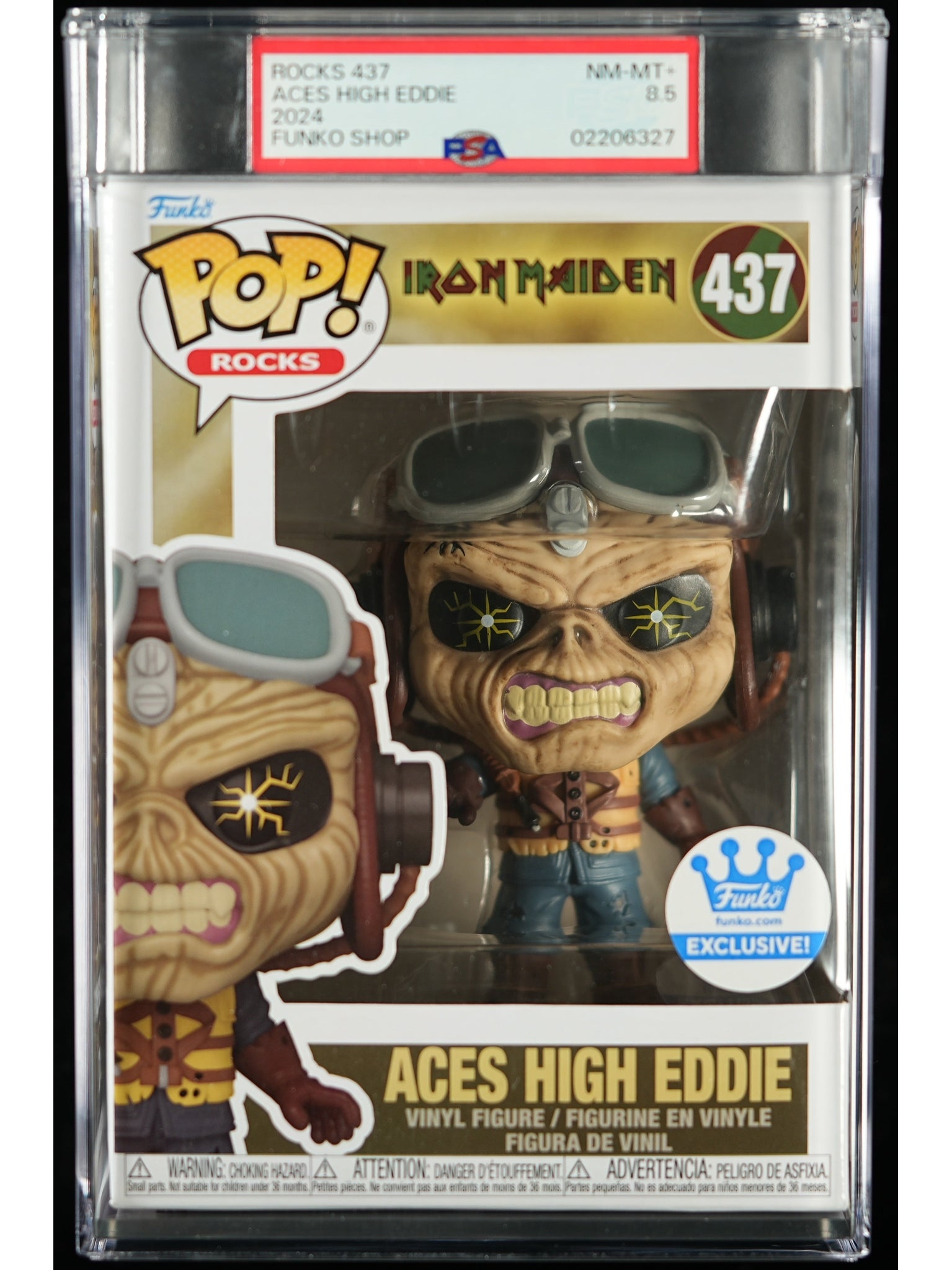Funko Pop! Iron Maiden: Aces High Eddie PSA Graded Vinyl Figure #437 Cert #02206327