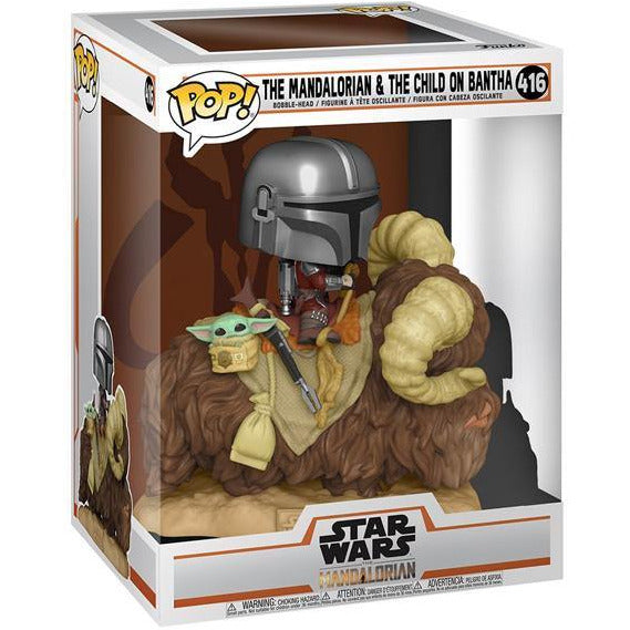Funko Pop! Deluxe Star Wars: THE MANDALORIAN & THE CHILD ON BANTHA #416 - Boxed Vinyl