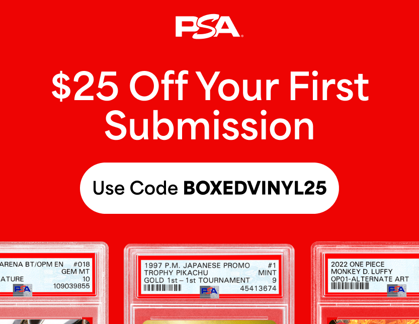 PSA Card Grading Promo Code BOXEDVINYL25