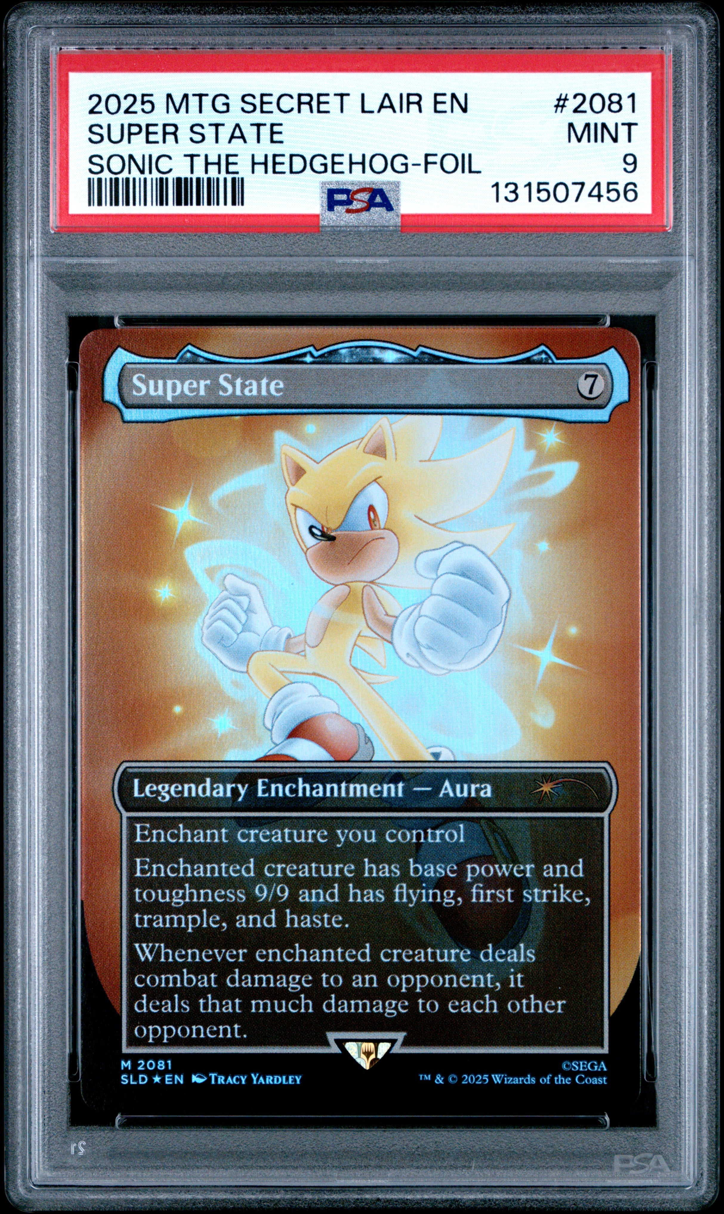 Magic The Gathering Secret Lair Drop 2081 Super State Sonic: Friends & Foes Foil PSA 9 MINT Cert #131507456
