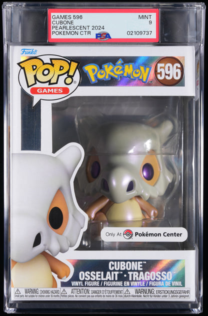Funko Pop! PSA Graded Pokemon: Cubone PSA Graded 9 MINT Vinyl Figure #596 Cert #02109737