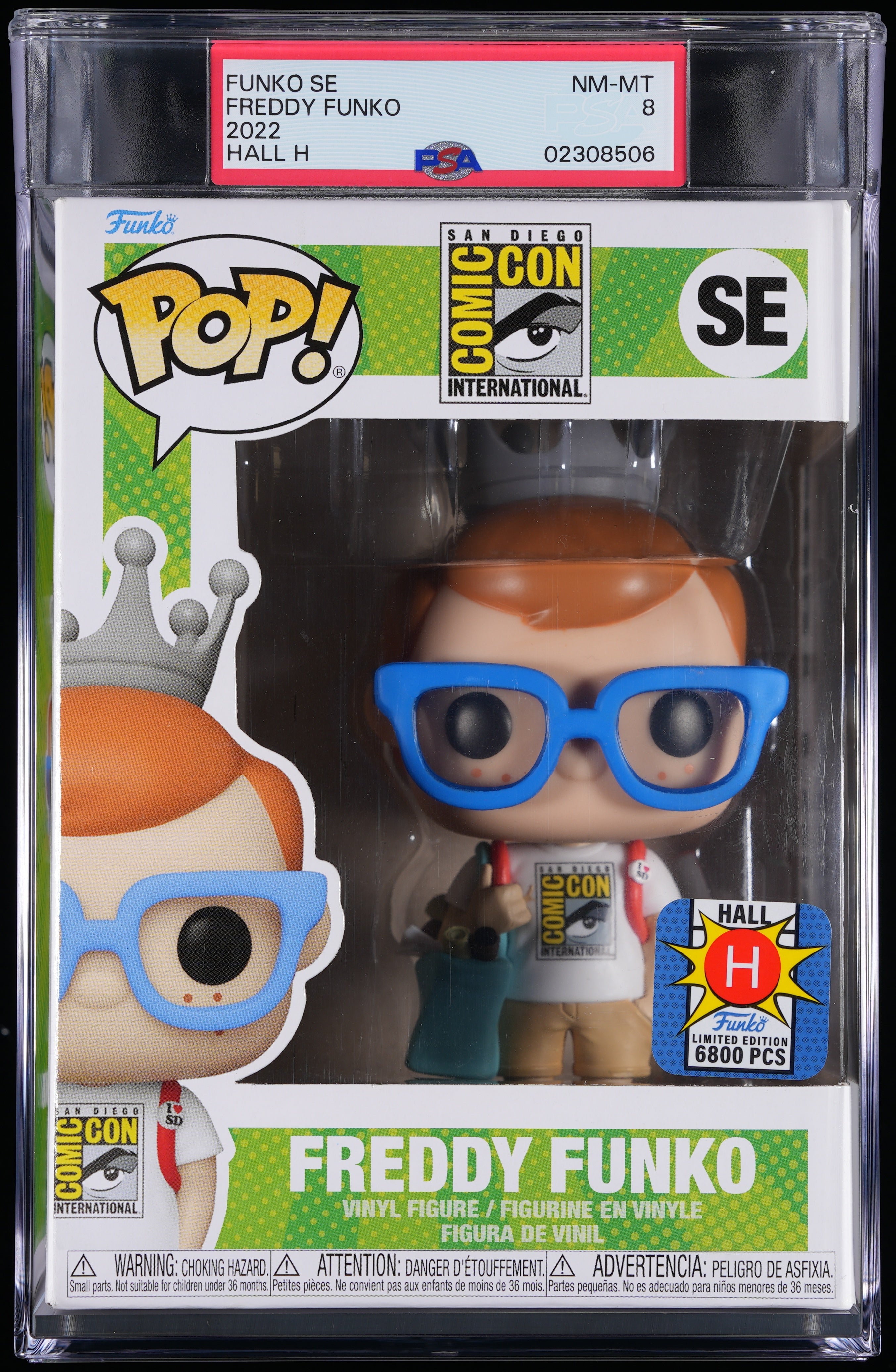 Funko Pop! PSA Graded San Diego Comic Con: Freddy Funko (2022 SDCC Hall H) PSA Graded 8 NM-MT Vinyl Figure #SE Cert #02308506