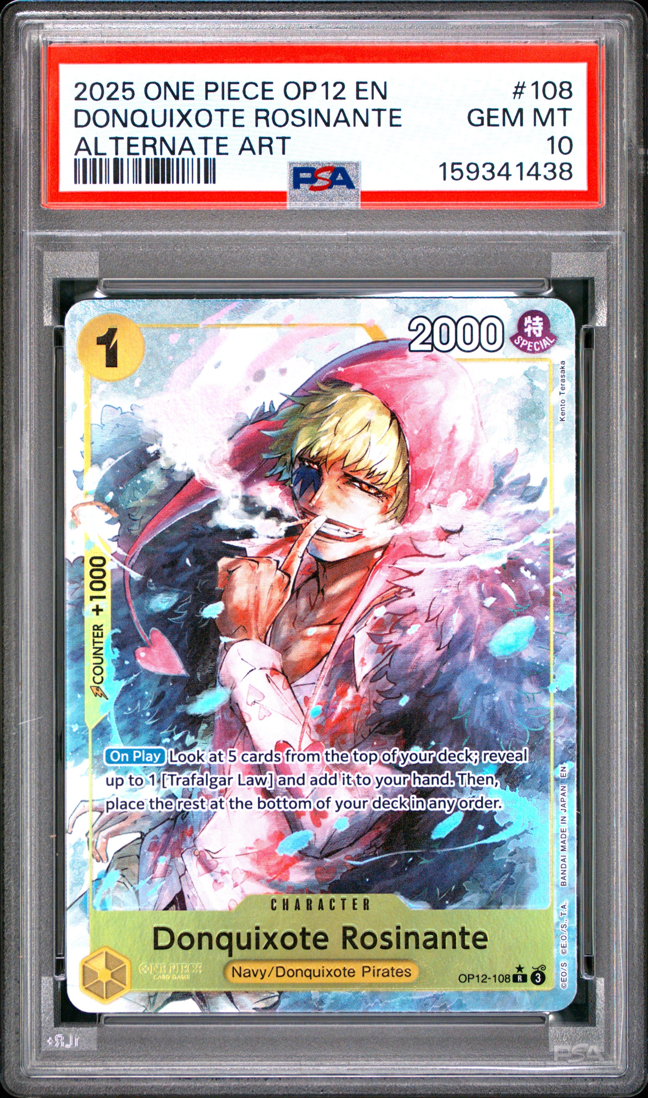 One Piece Op12 Legacy Of The Master 108 Donquixote Rosinante Alternate Art PSA 10 GEM MINT Cert #159341438