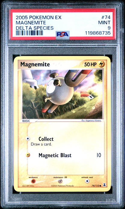 Pokemon Ex Delta Species 74 Magnemite PSA 9 MINT Cert #119868735
