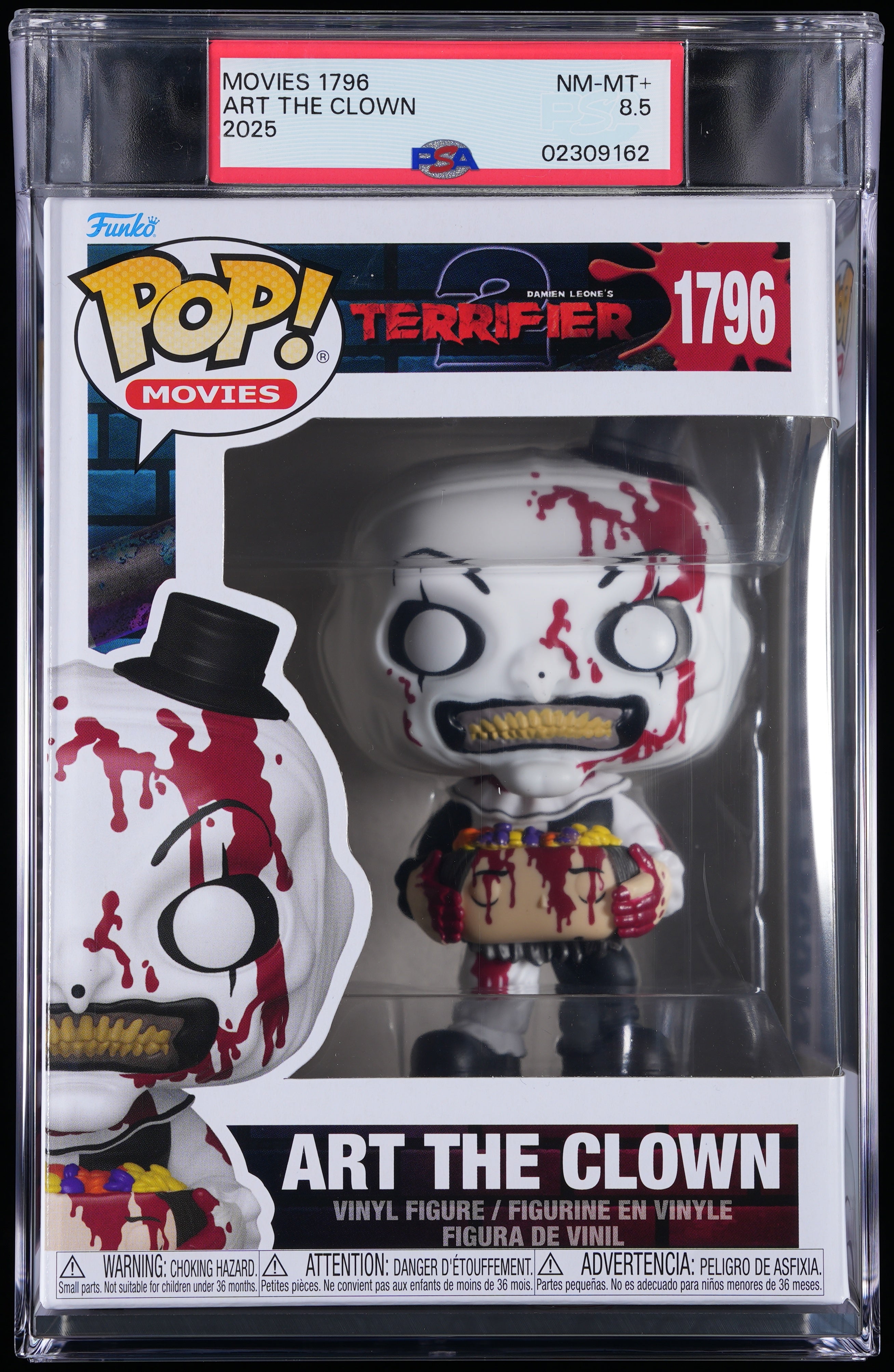 Funko Pop! PSA Graded Terrifier 2: Art the Clown with Head PSA Graded 8.5 NM-MT+ Vinyl Figure #1796 Cert #02309162