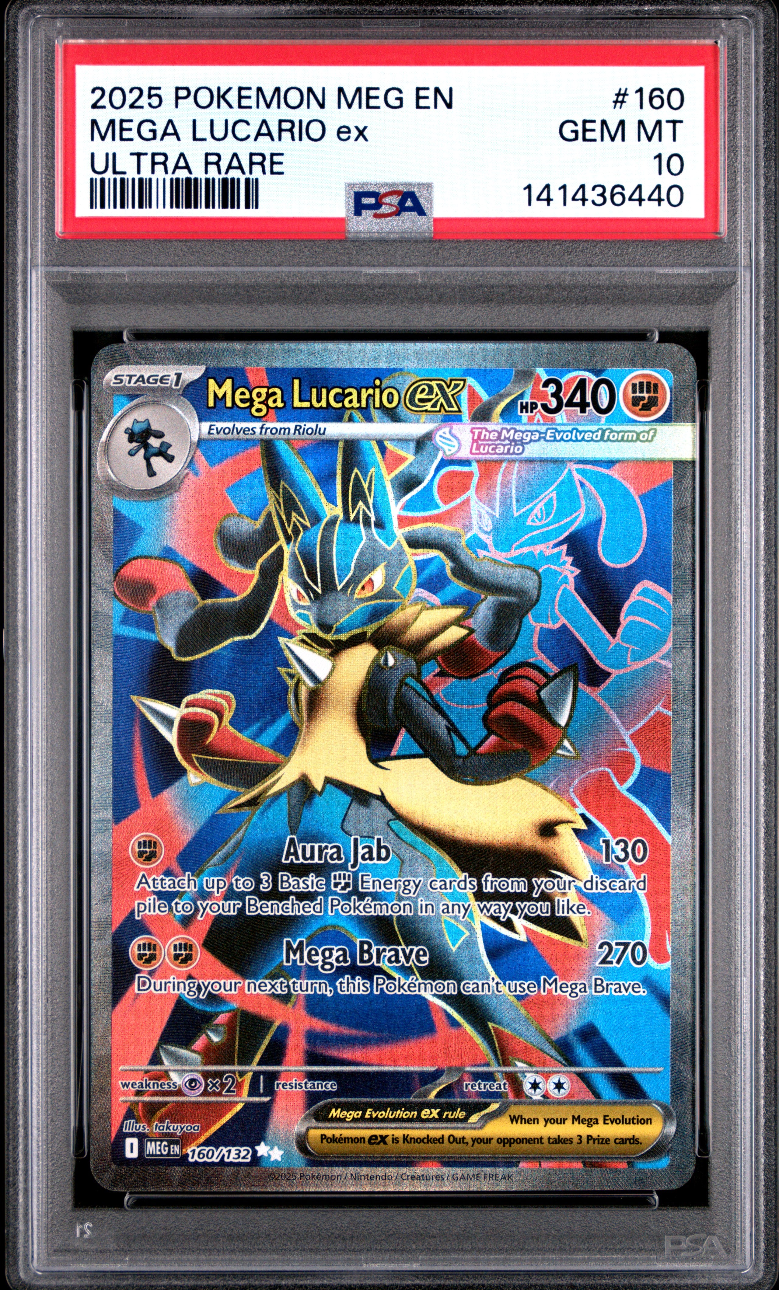 Pokemon Meg En Mega Evolution 160 Mega Lucario Ex Ultra Rare PSA 10 GEM MINT Cert #141436440