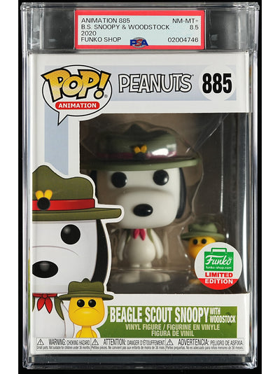 Funko Pop! Peanuts: B.S. Snoopy & Woodstock PSA Graded Vinyl Figure #885 Cert #02004746