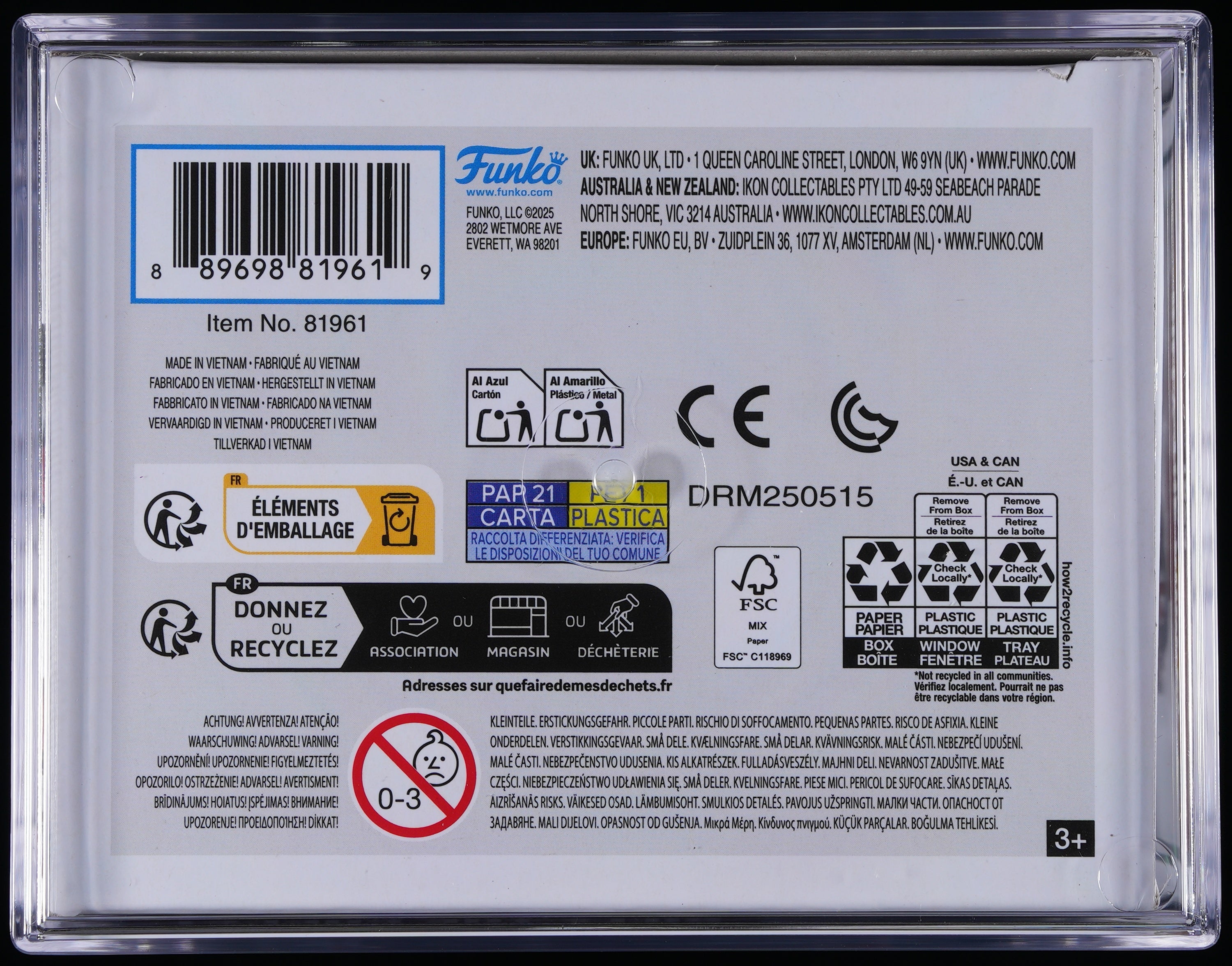 Funko Pop! PSA Graded Saw: Billy The Puppet PSA Graded 8.5 NM-MT+ Vinyl Figure #1824 Cert #02211368