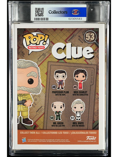 Funko Pop! Clue: Col. Mustard w/ Revolver PSA Graded Vinyl Figure #53 Cert #02305583