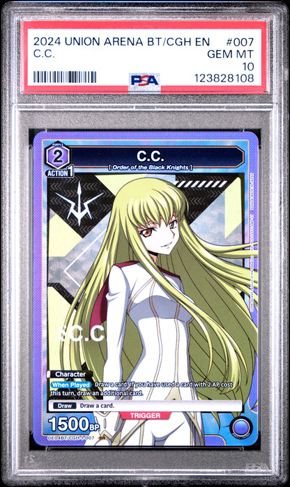 Union Arena Ue04Bt/Cgh Code Geass 007 C.C. PSA 10 GEM MINT Cert #123828108