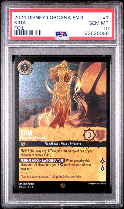 Disney Lorcana En 3 Into The Inklands 7 Kida Protector Of Atlantis Foil PSA  10 GEM MINT Cert #123828098 – Boxed Vinyl