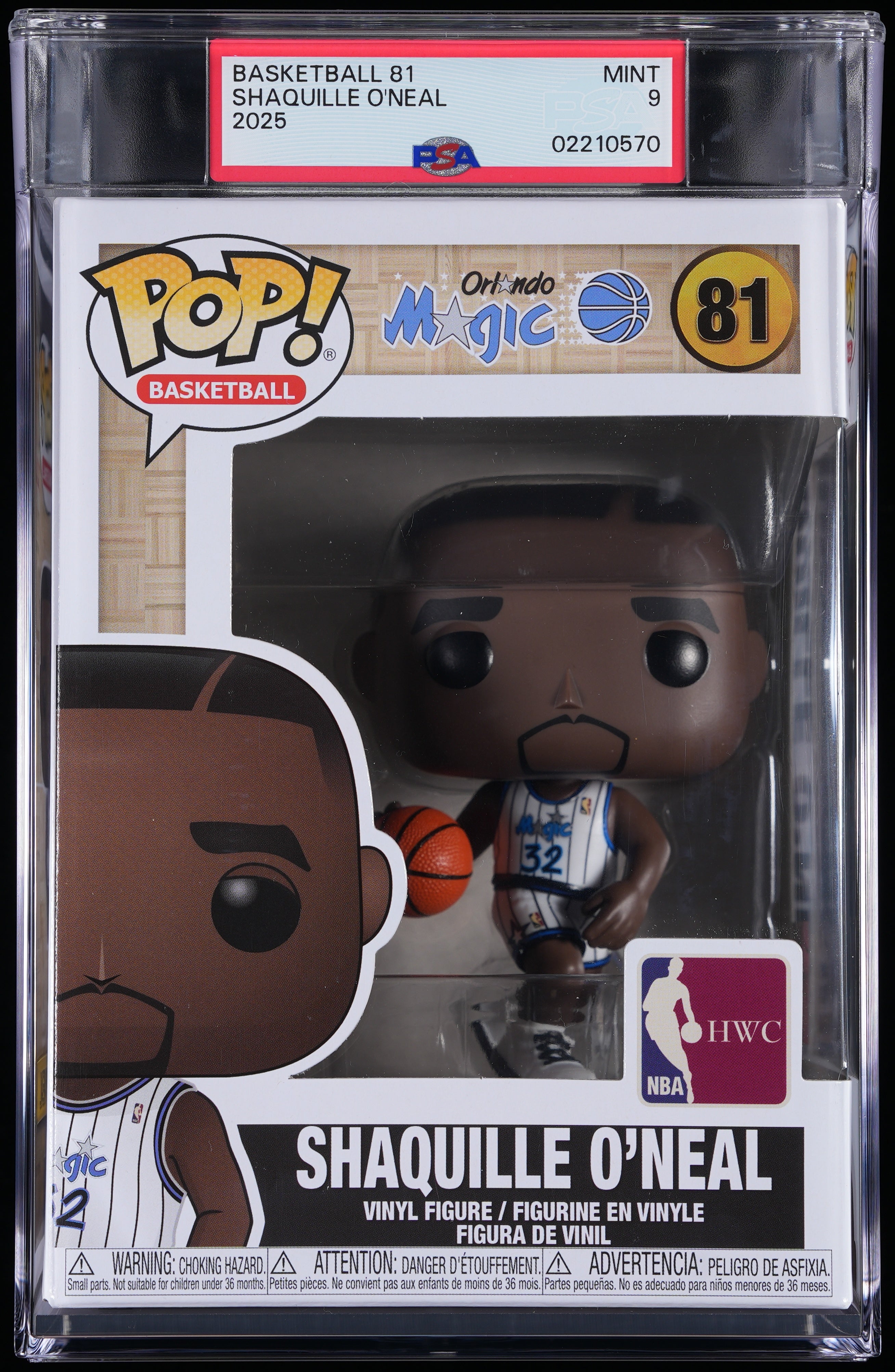 Funko Pop! PSA Graded NBA Orlando Magic: Shaquille O'Neal PSA Graded 9 MINT Vinyl Figure #81 Cert #02210570