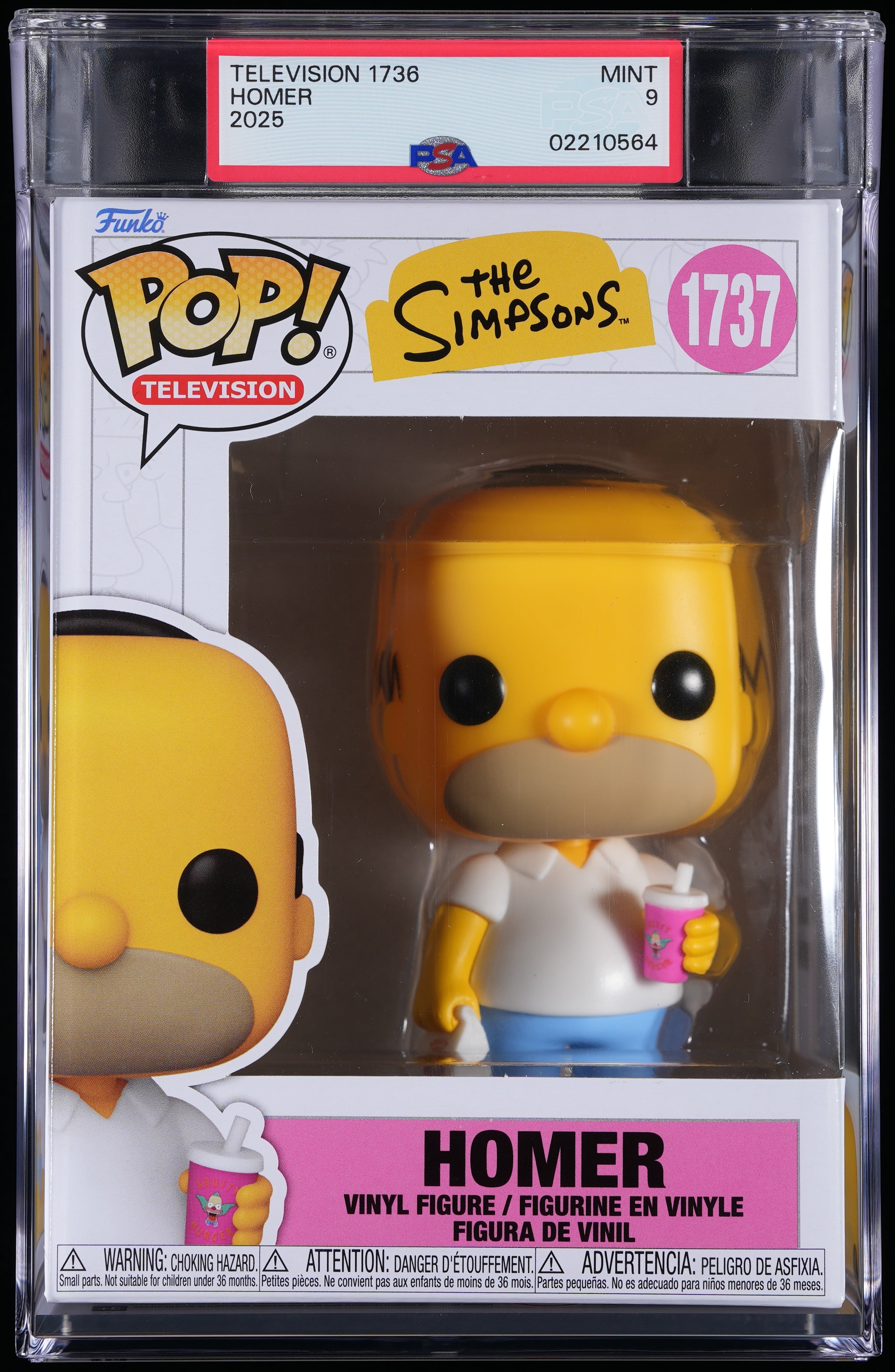 Funko Pop! PSA Graded The Simpsons: Homer Simpson PSA Graded 9 MINT Vinyl Figure #1737 Cert #02210564