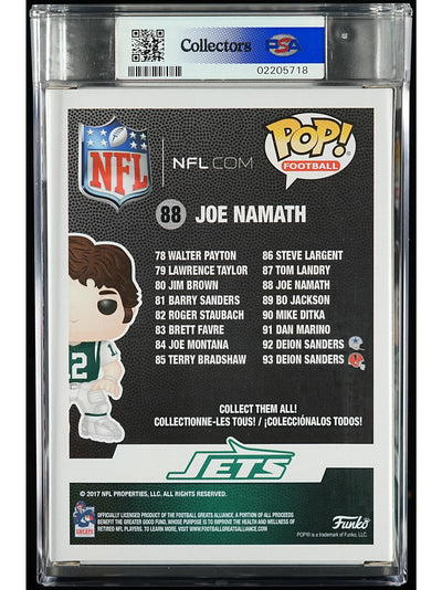 Funko Pop! NFL New York Jets: Joe Namath PSA Graded Vinyl Figure #88 Cert #02205718